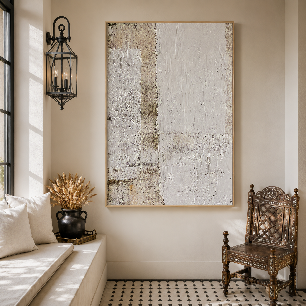 "Weathered Silence" – Wabi Sabi Earth Tone Textured Abstract Painting