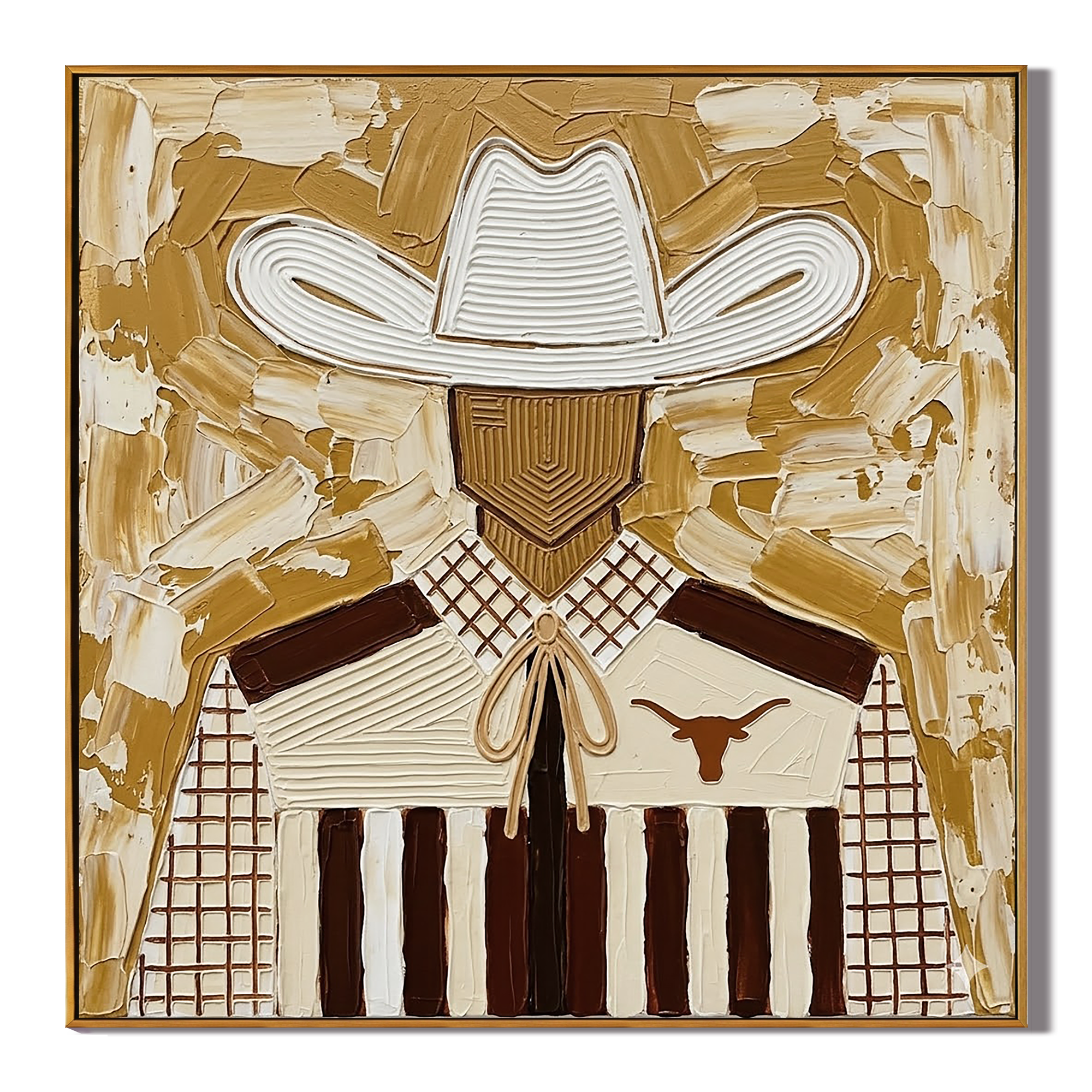 "Western Icon" – Vintage Cowboy Textured Oil Painting