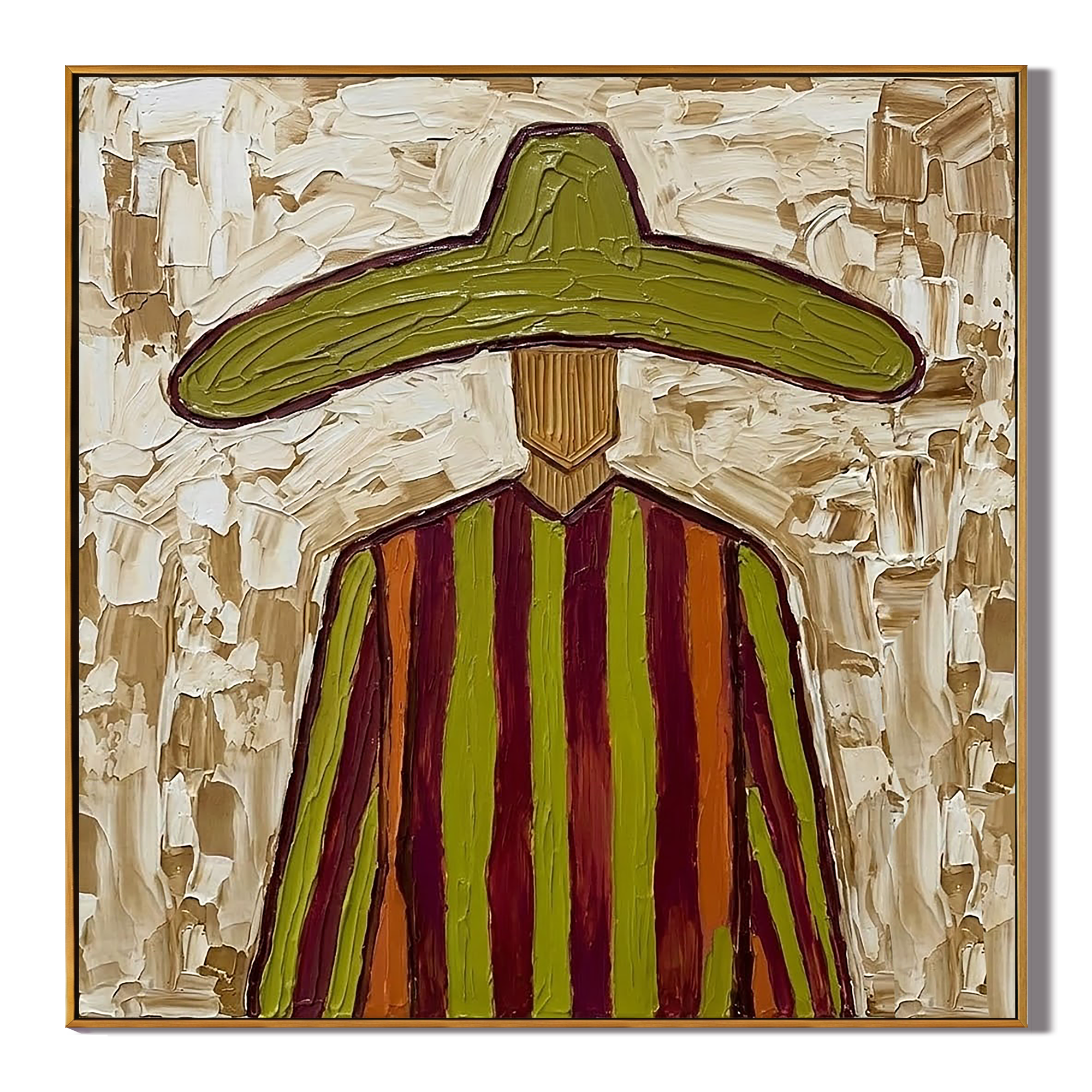 "Desert Mariachi" – Vintage Mexican Cowboy Textured Oil Painting