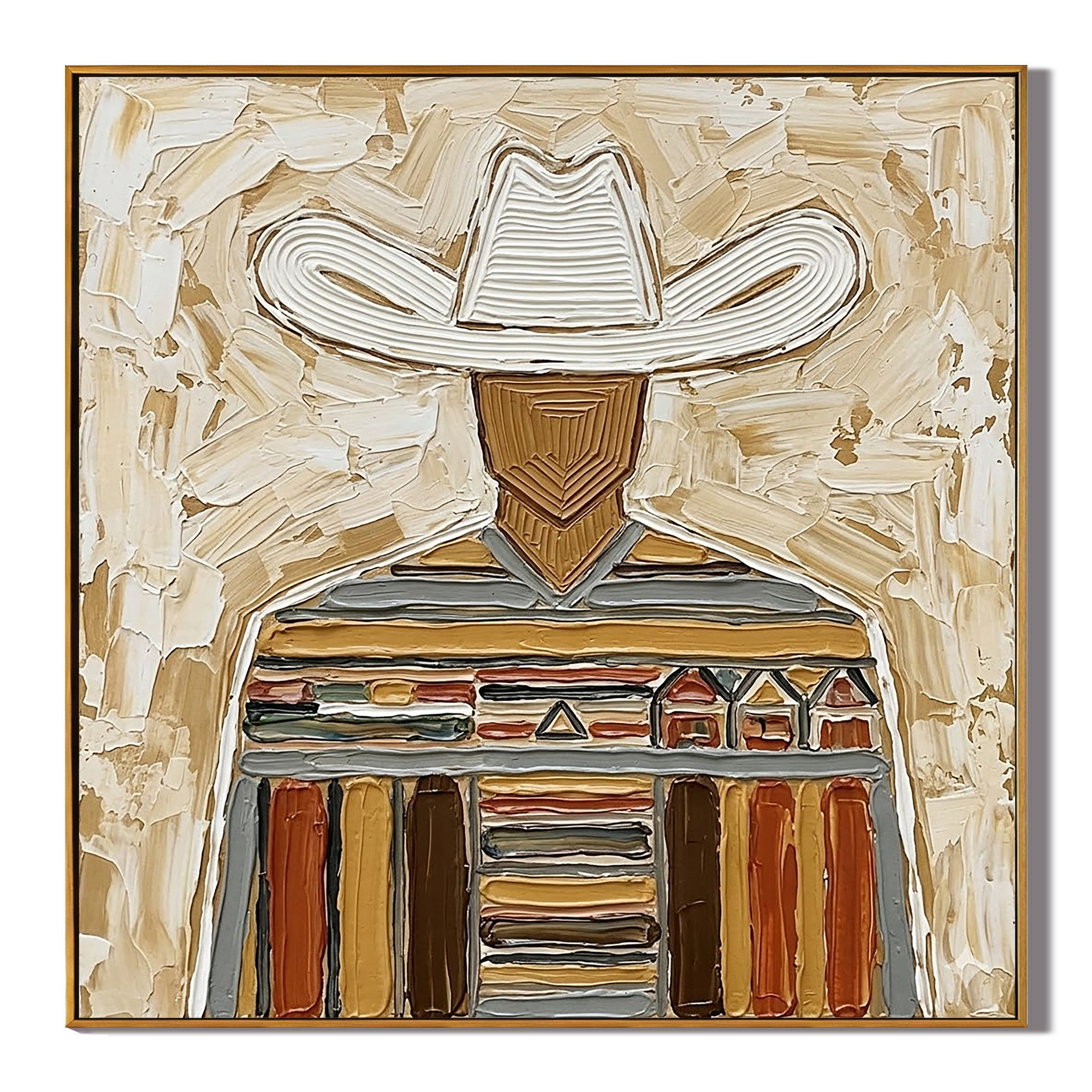"Ranch Herald" – Vintage Western Cowboy Textured Oil Painting