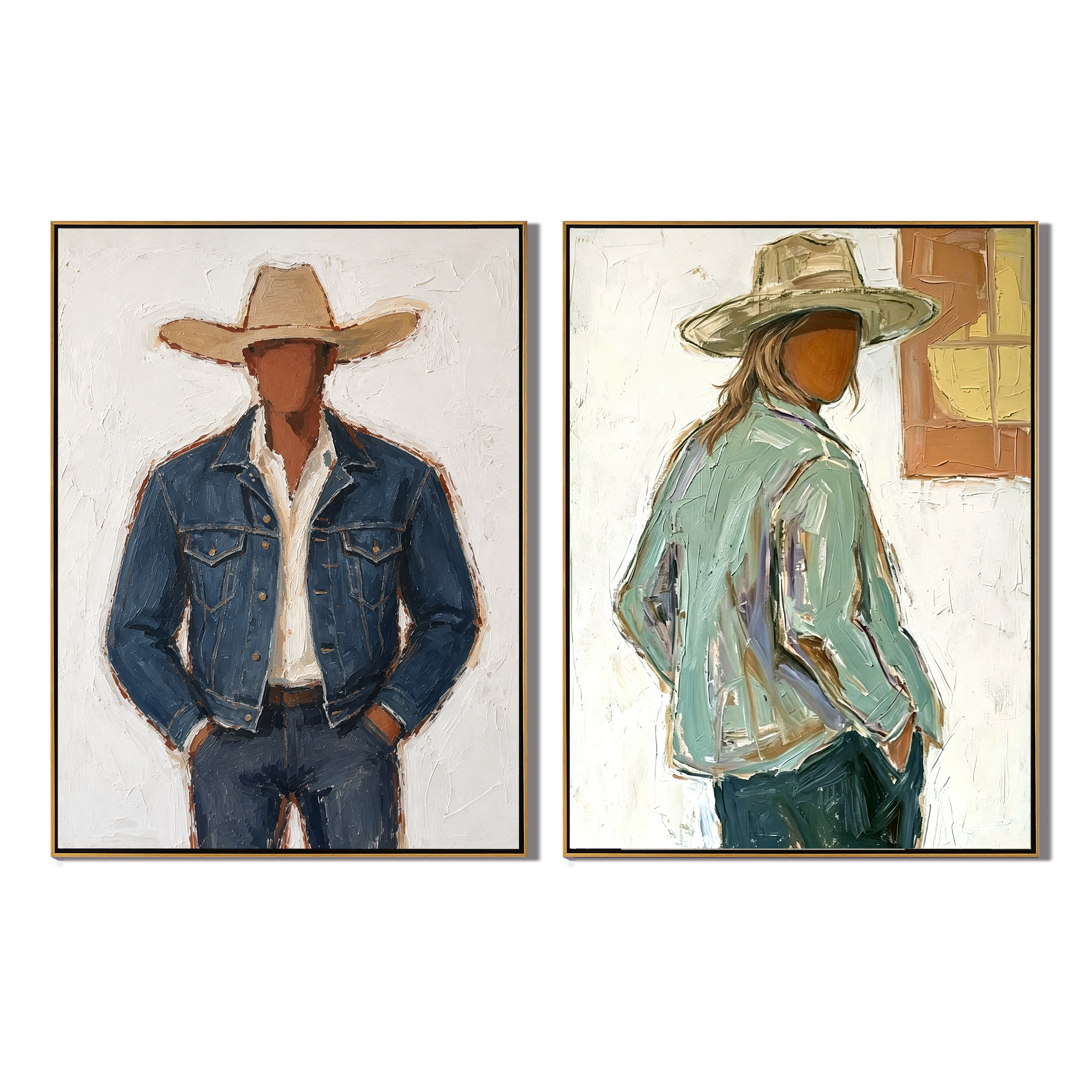 “Frontier Silence” – Western Cowboy Portrait Oil Painting Set