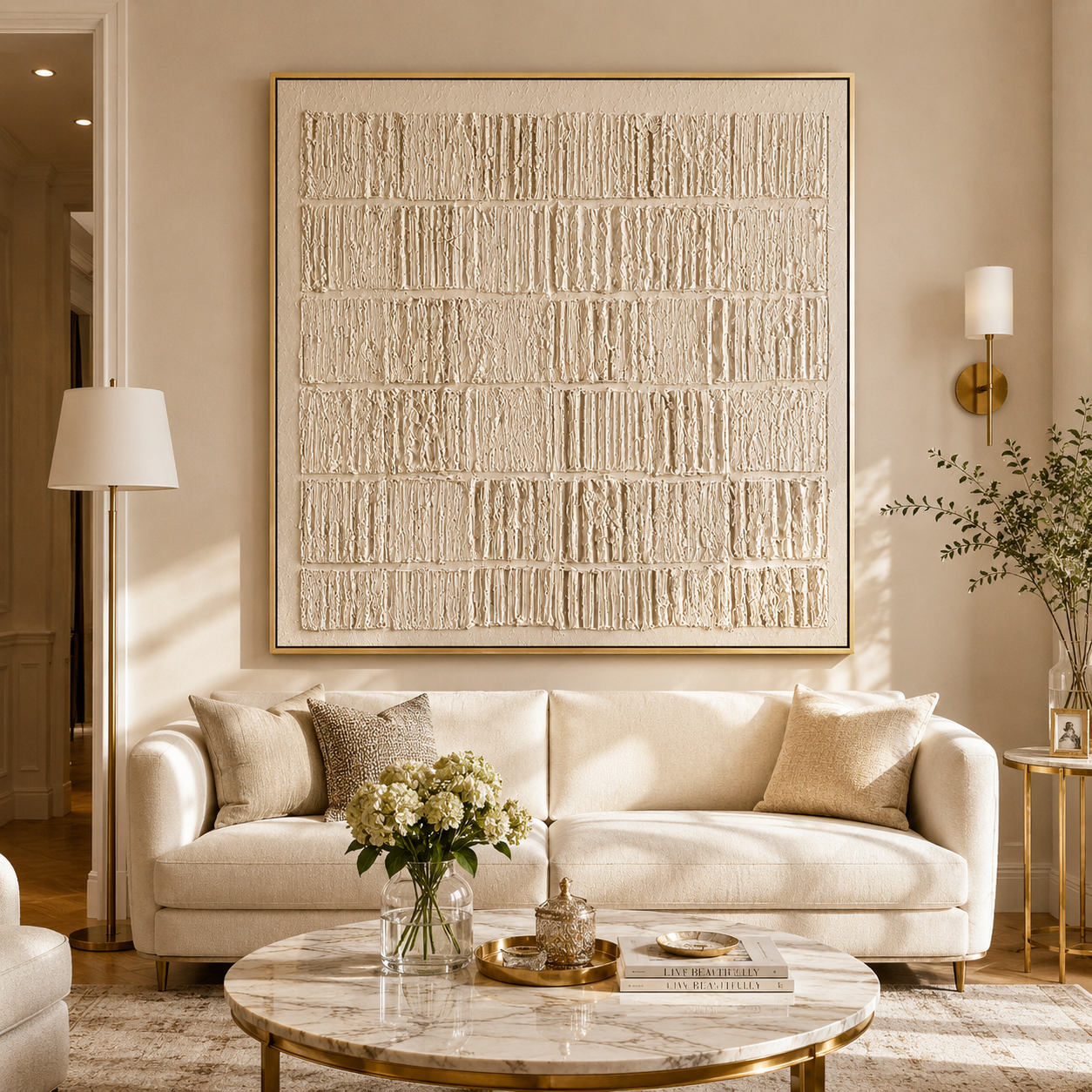 "Textured Archives" – Wabi Sabi White Relief Abstract Painting