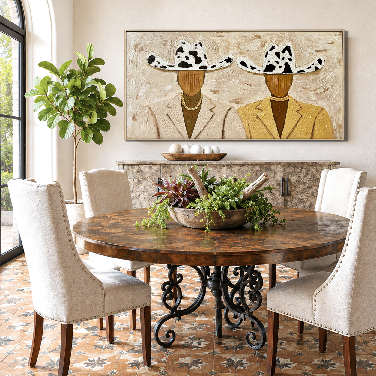 “Ranch Brothers” – Western Cowboy Impasto Oil Painting