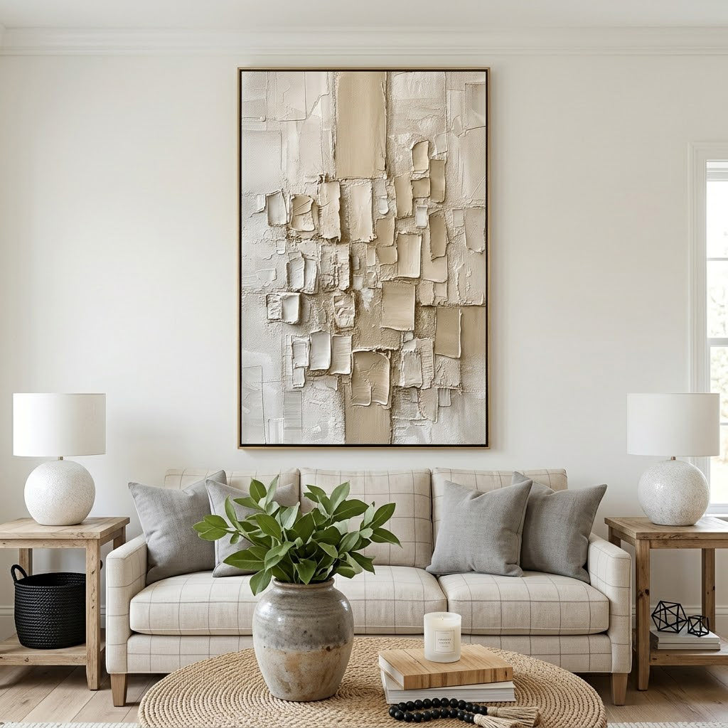 "Quiet Architecture" – Wabi Sabi Neutral Textured Abstract Painting