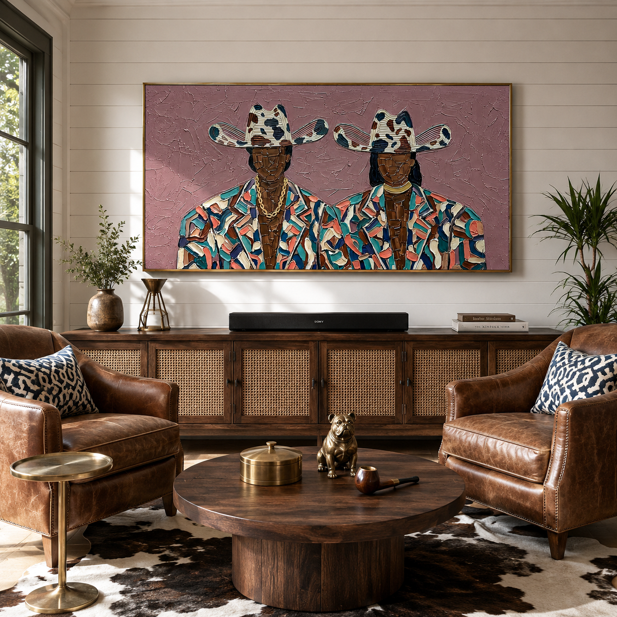 “Rodeo Icons” – Colorful Western Cowboy Impasto Oil Painting