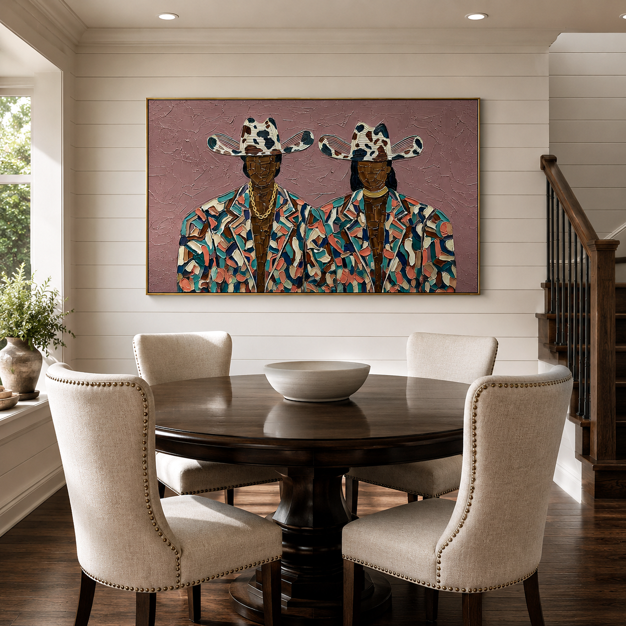 “Rodeo Icons” – Colorful Western Cowboy Impasto Oil Painting