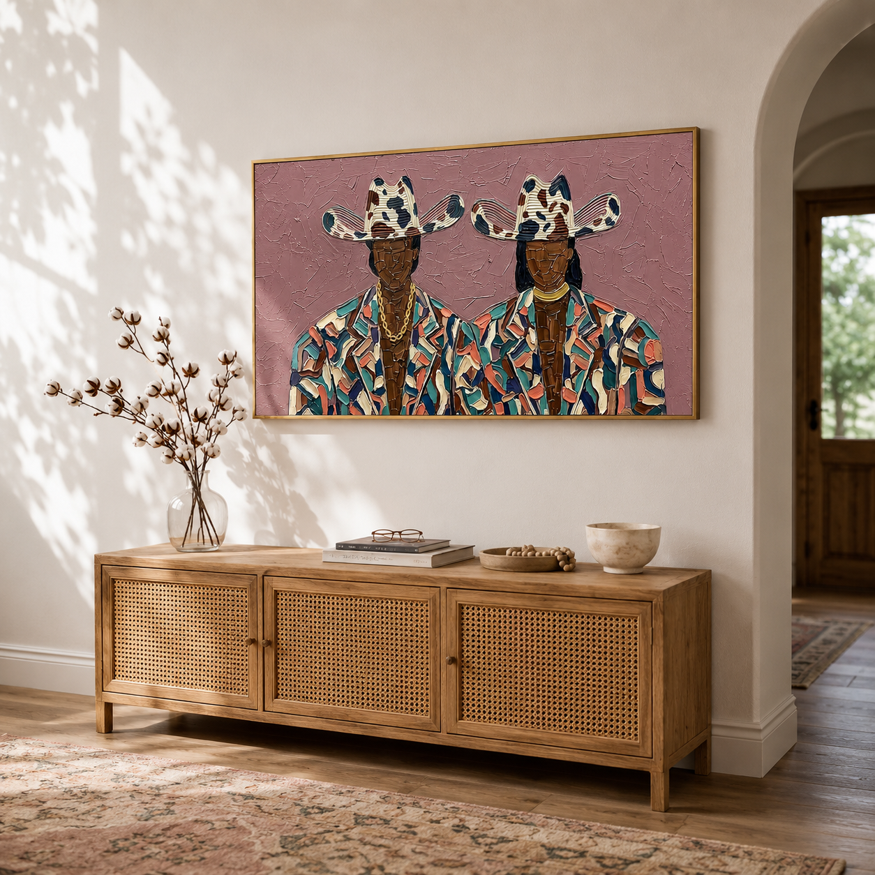 “Rodeo Icons” – Colorful Western Cowboy Impasto Oil Painting