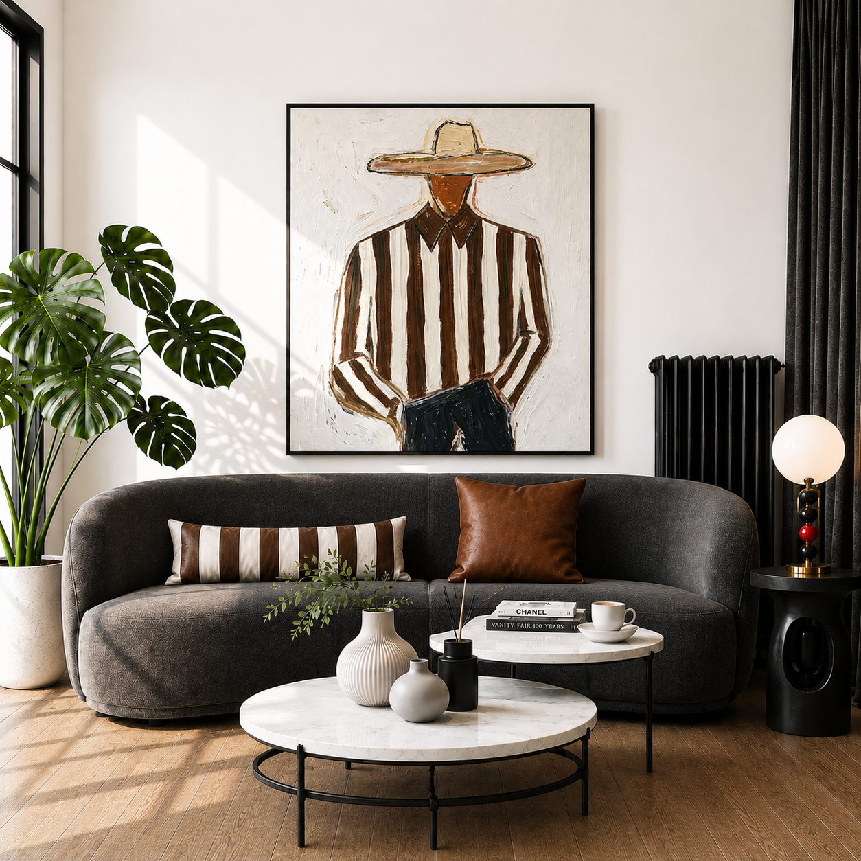 “Quiet Wrangler” – Modern Western Cowboy Portrait Oil Painting