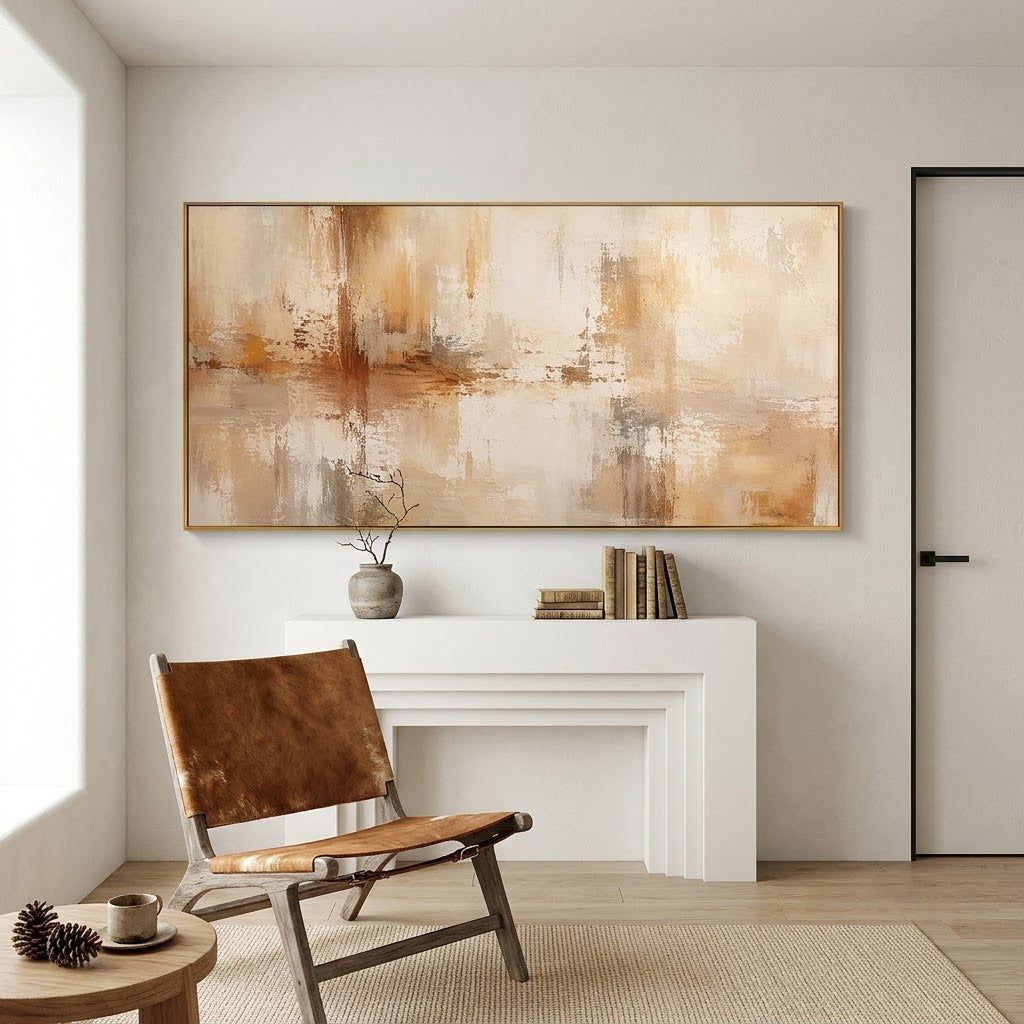 "Whispers of Time" – Wabi Sabi Earth Tone Abstract Painting
