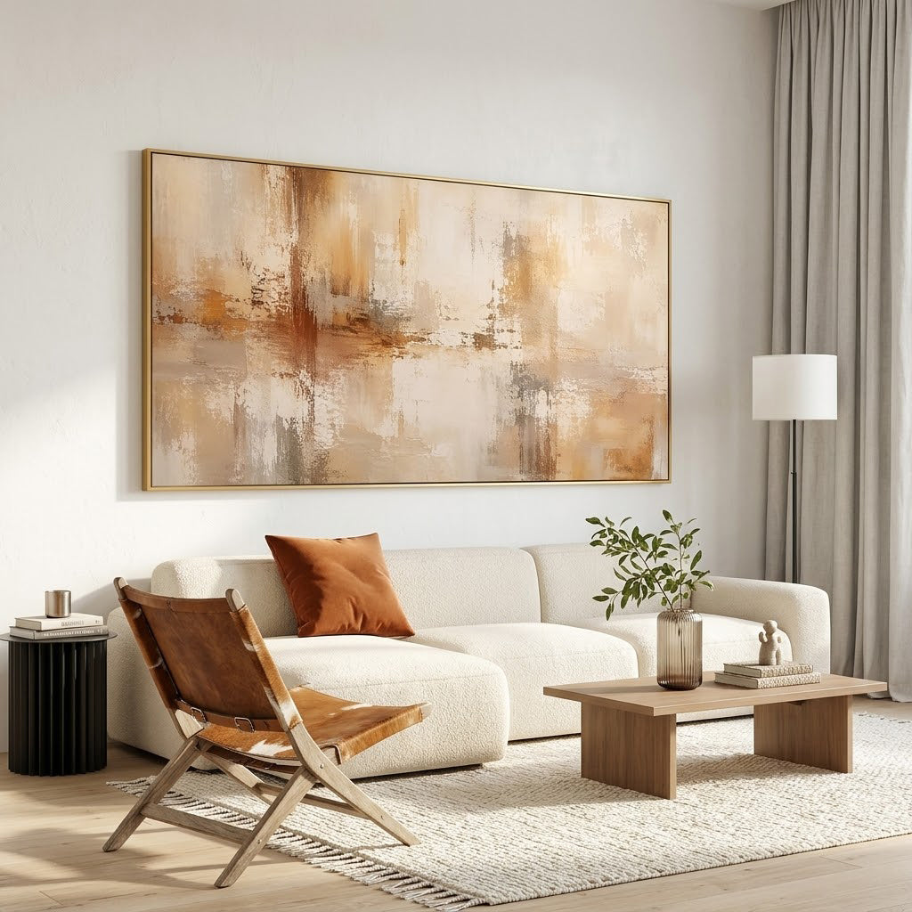 "Whispers of Time" – Wabi Sabi Earth Tone Abstract Painting