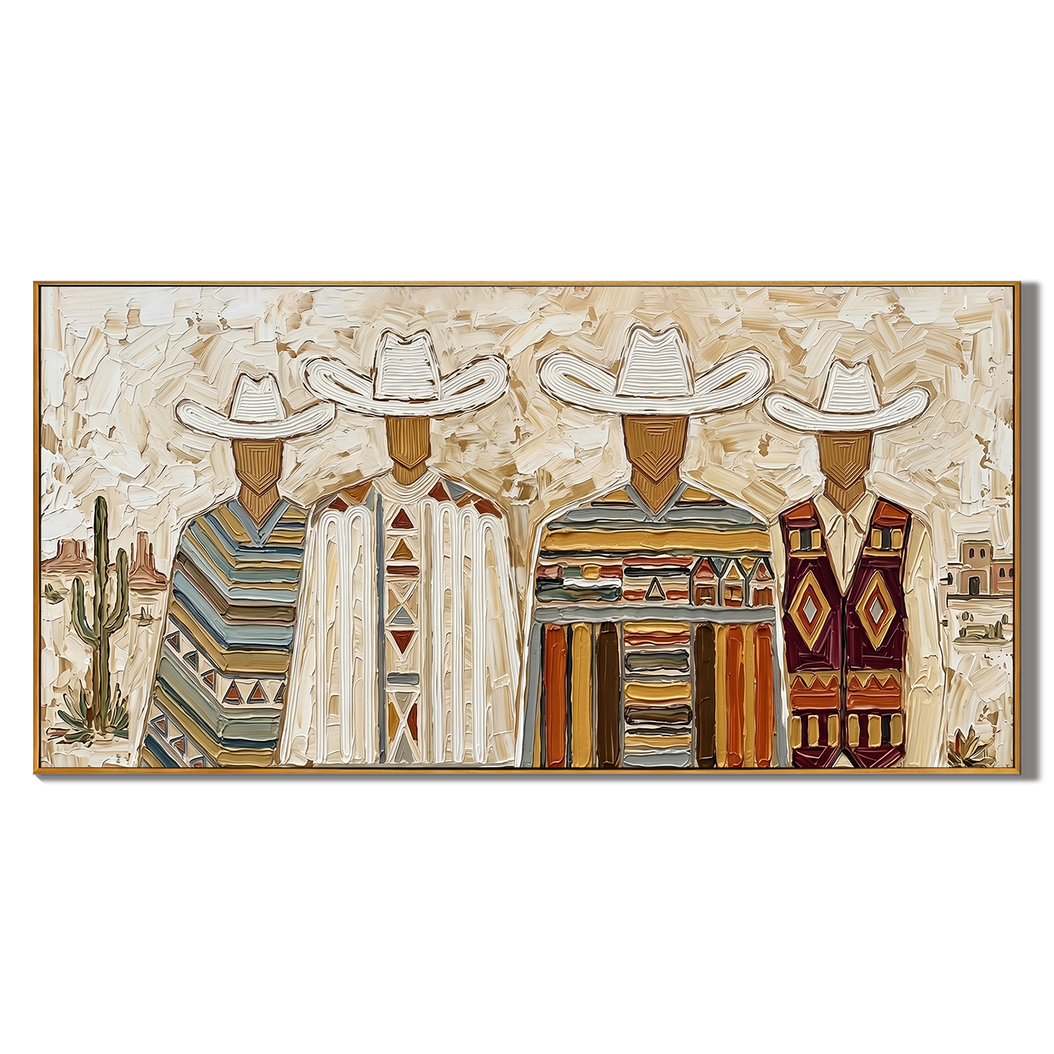 “Desert Kinship” – Southwestern Cowboy Impasto Oil Painting