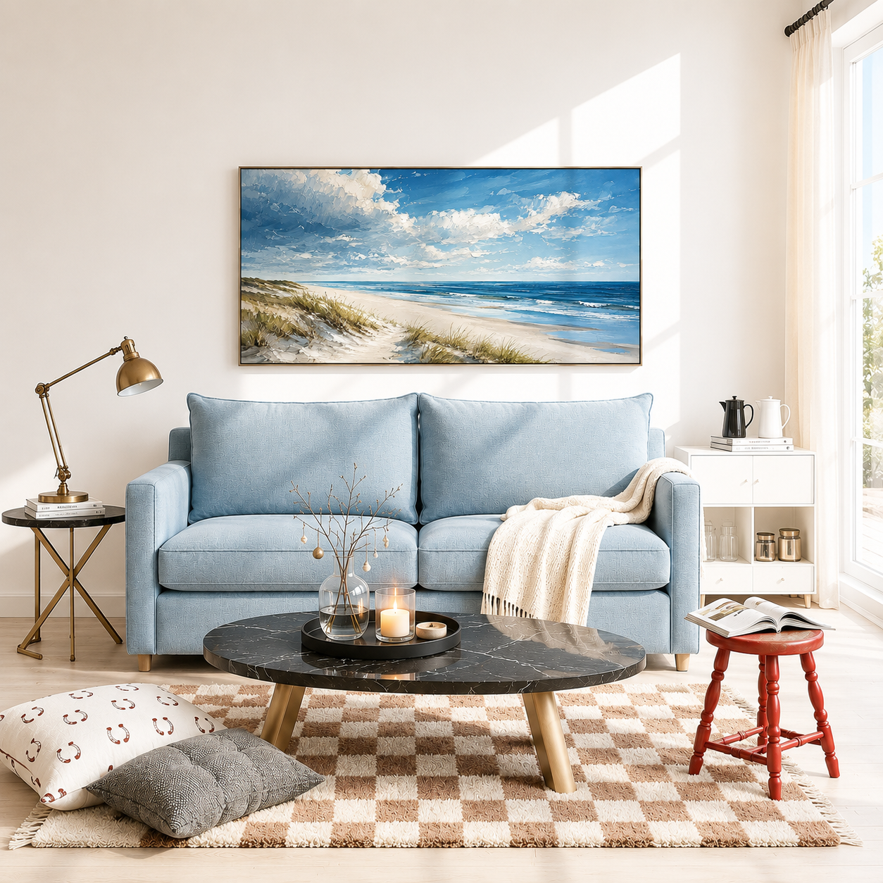 "Breezy Shoreline" – Impressionist Coastal Beach Landscape Painting