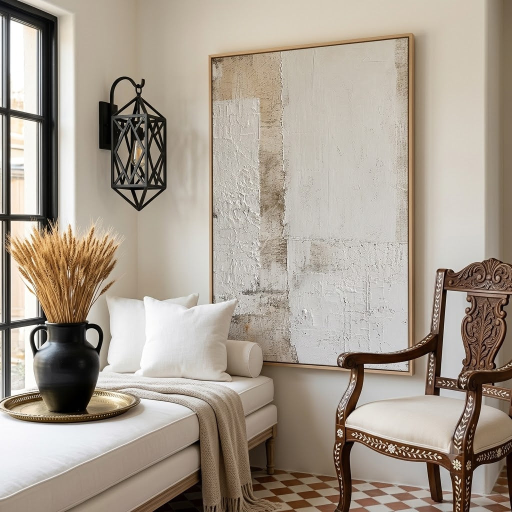 "Weathered Silence" – Wabi Sabi Earth Tone Textured Abstract Painting