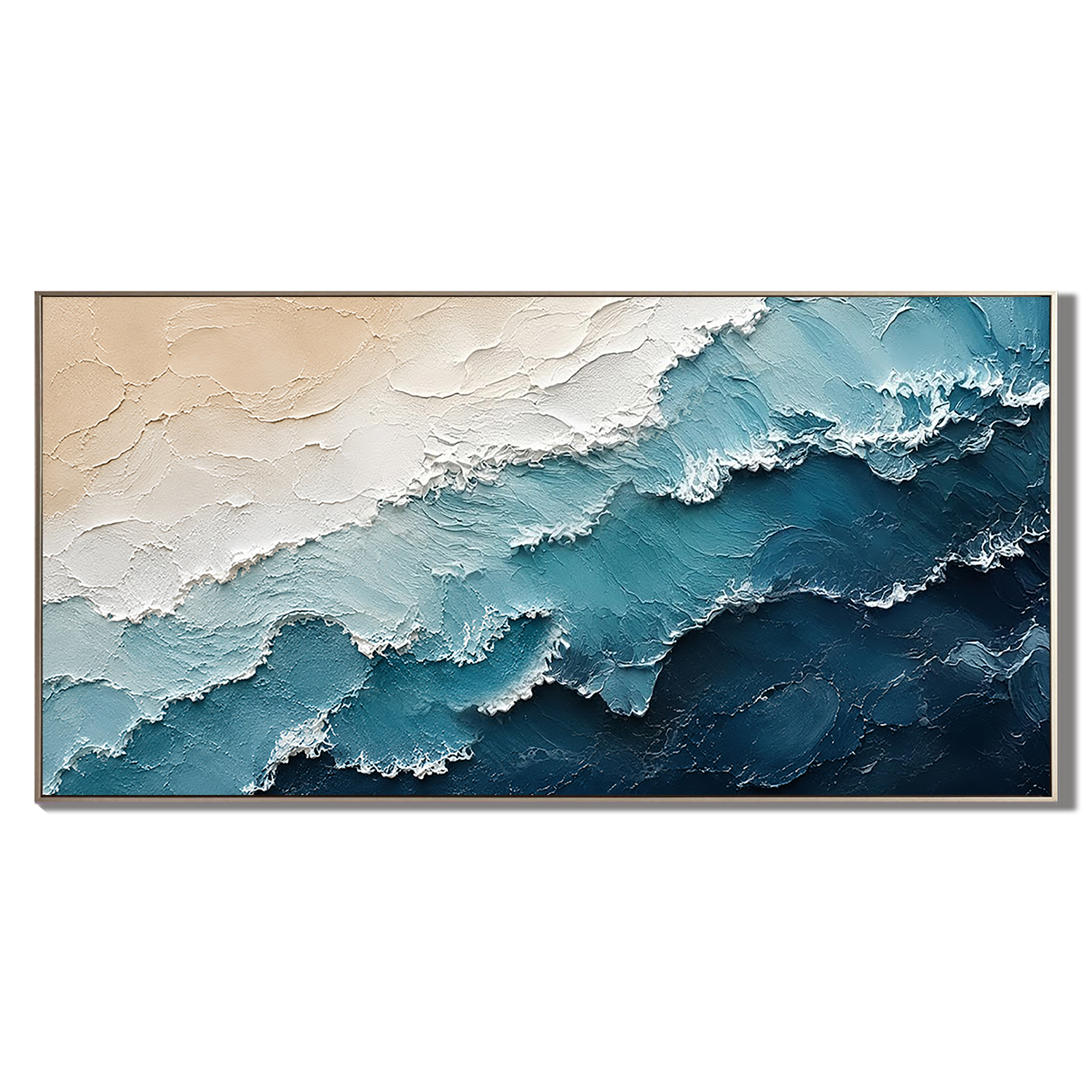 "Tide of Serenity" – Textured Ocean Wave Coastal Abstract Painting