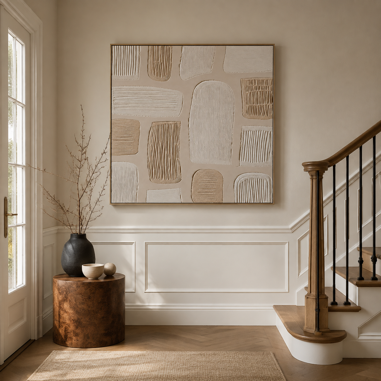 “The Sound of Falling Stones” – Wabi-Sabi Textured Abstract Acrylic Painting