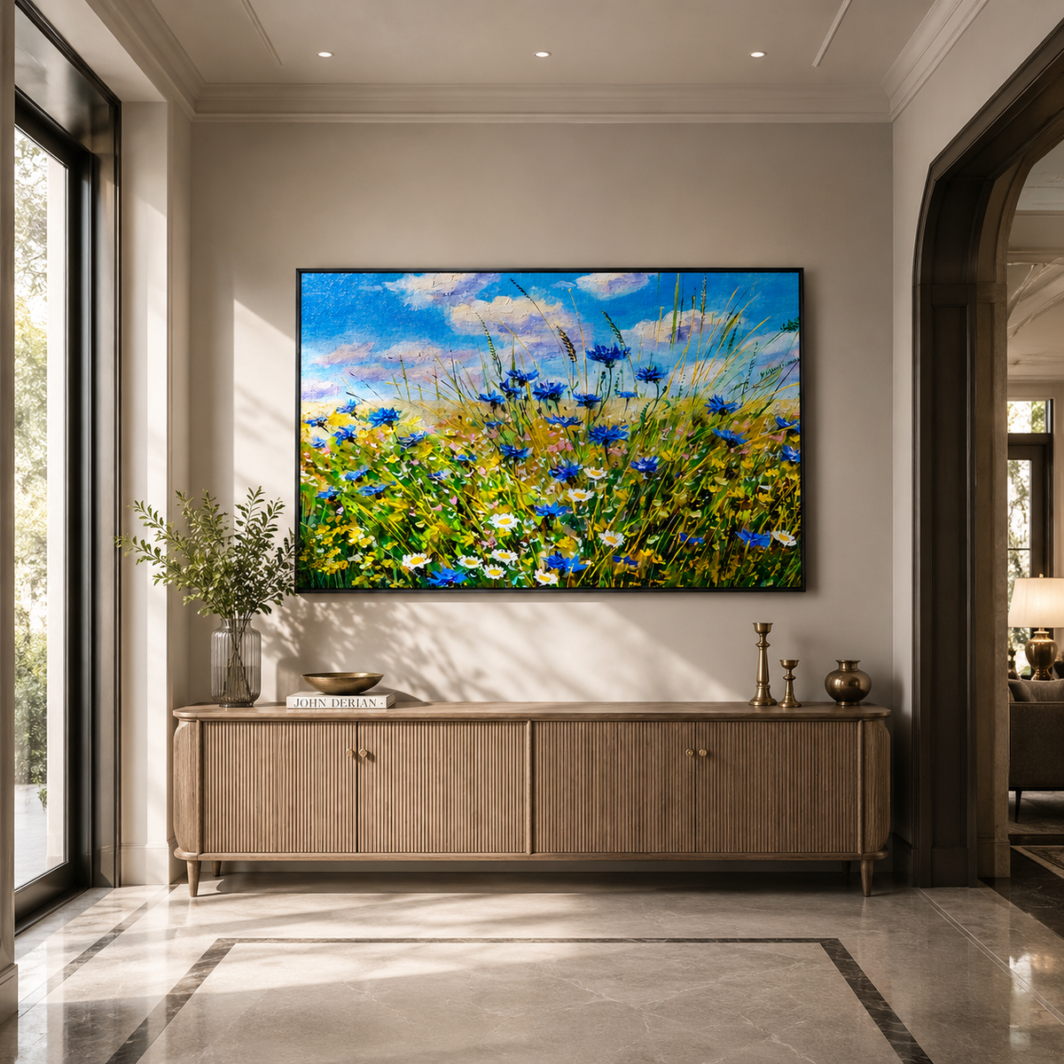 "Summer Breeze" – Impressionist Wildflower Meadow Palette Knife Impasto Oil Painting