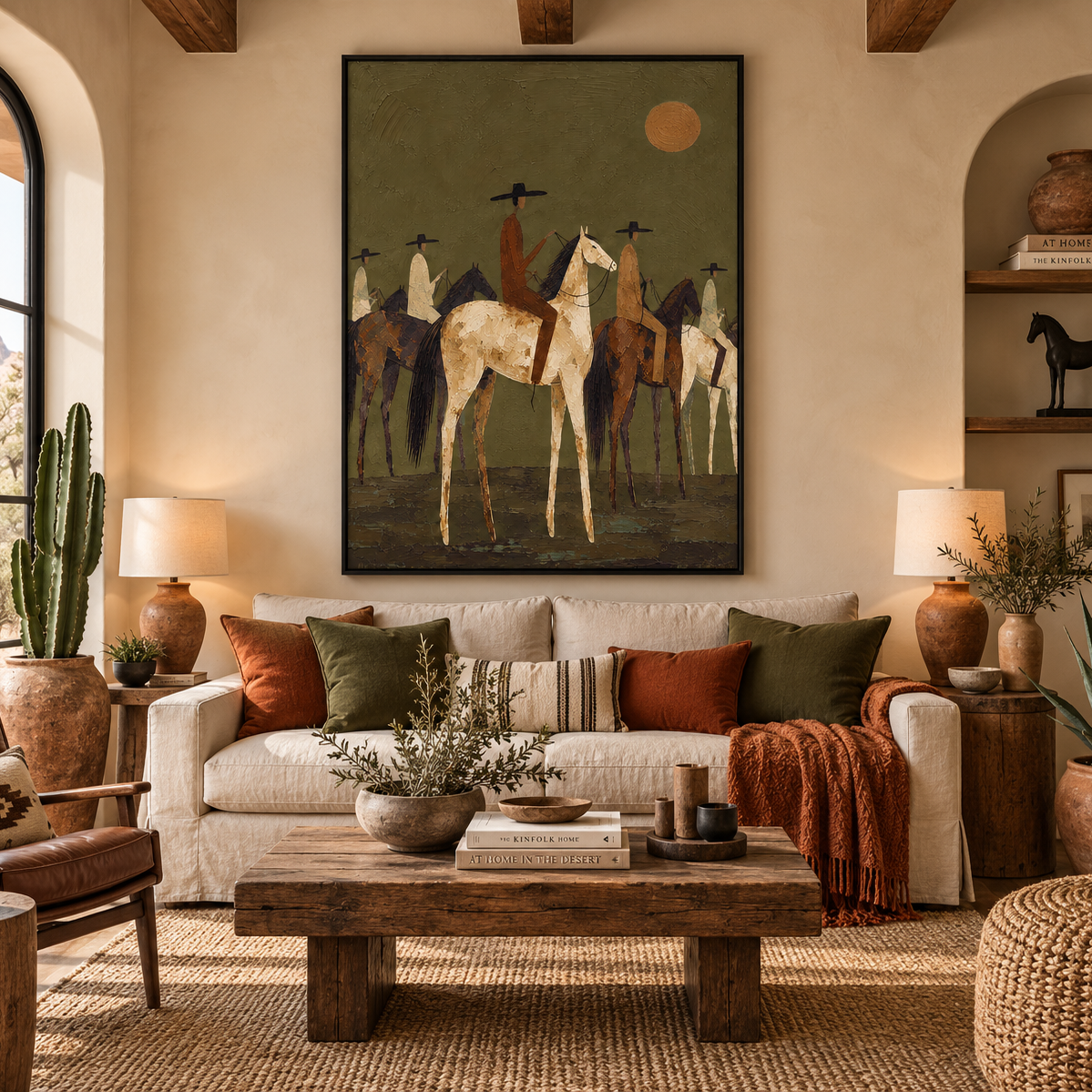"Dusk Horizon" – Western Figurative Earth Tone Impasto Oil Painting