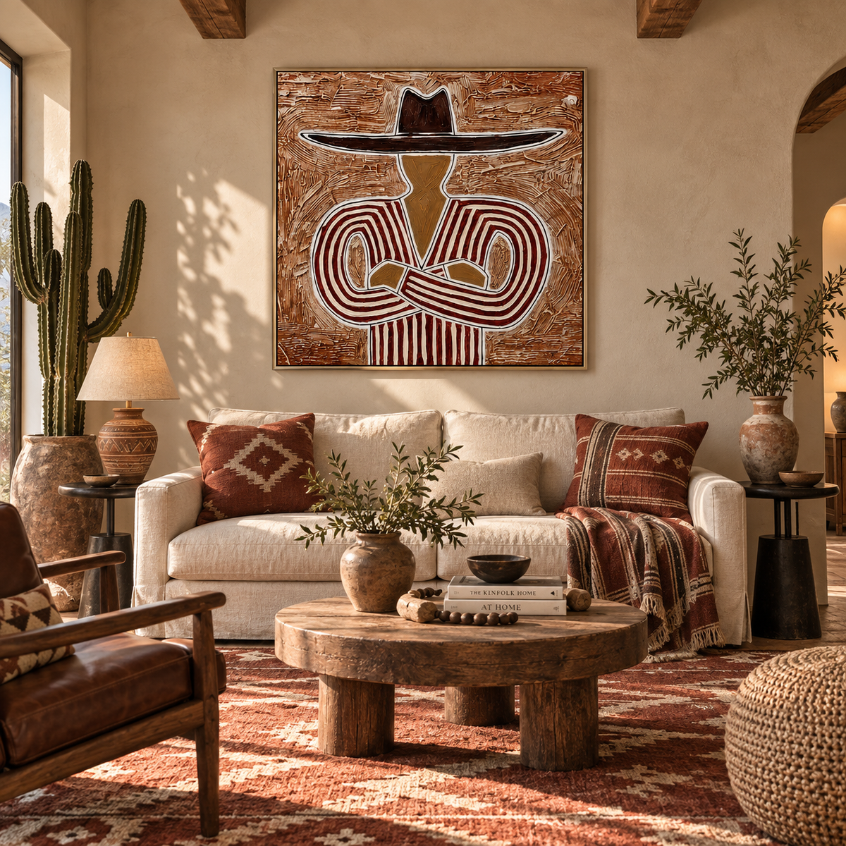 "Desert Resolve" – Modern Western Terracotta Impasto Oil Painting