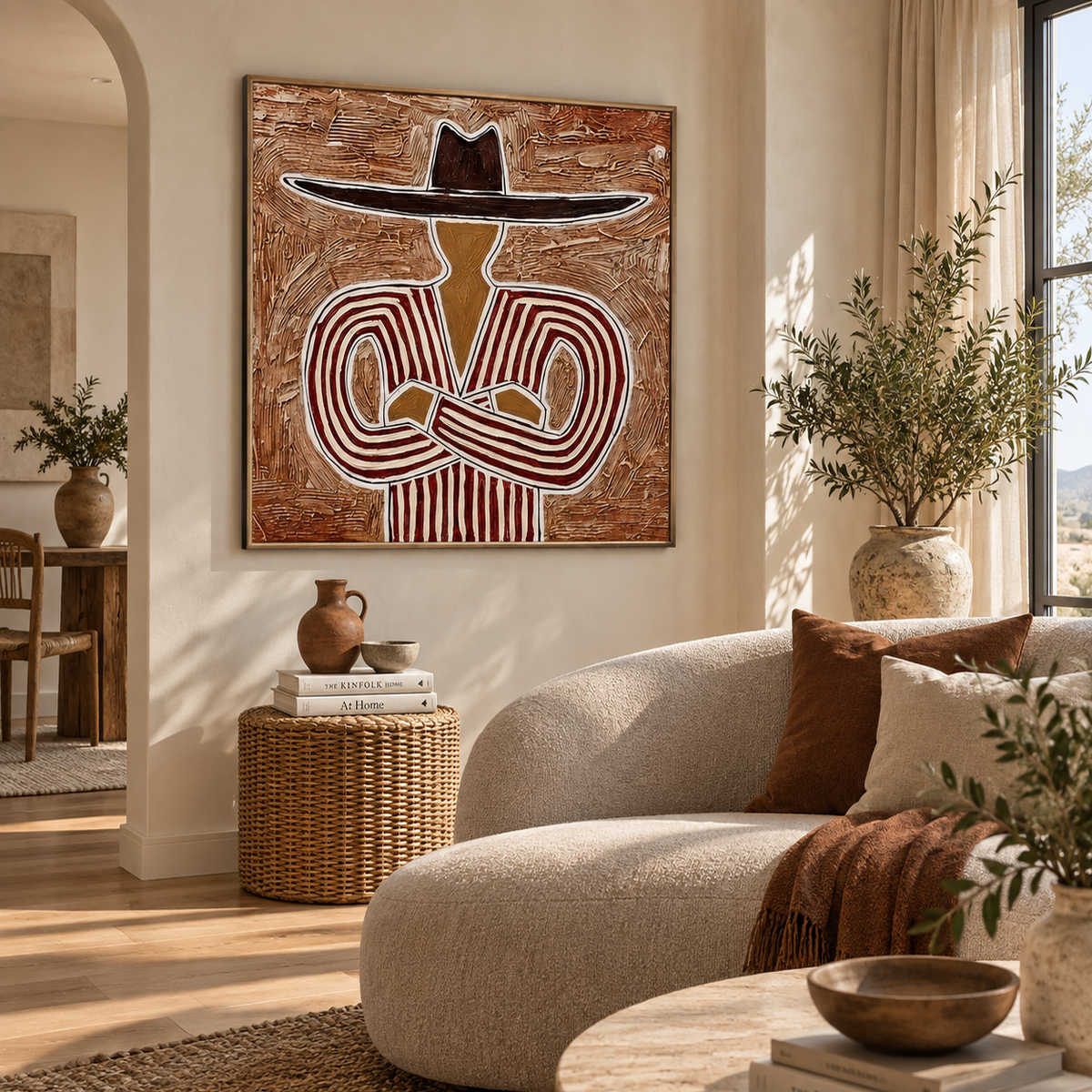 "Desert Resolve" – Modern Western Terracotta Impasto Oil Painting