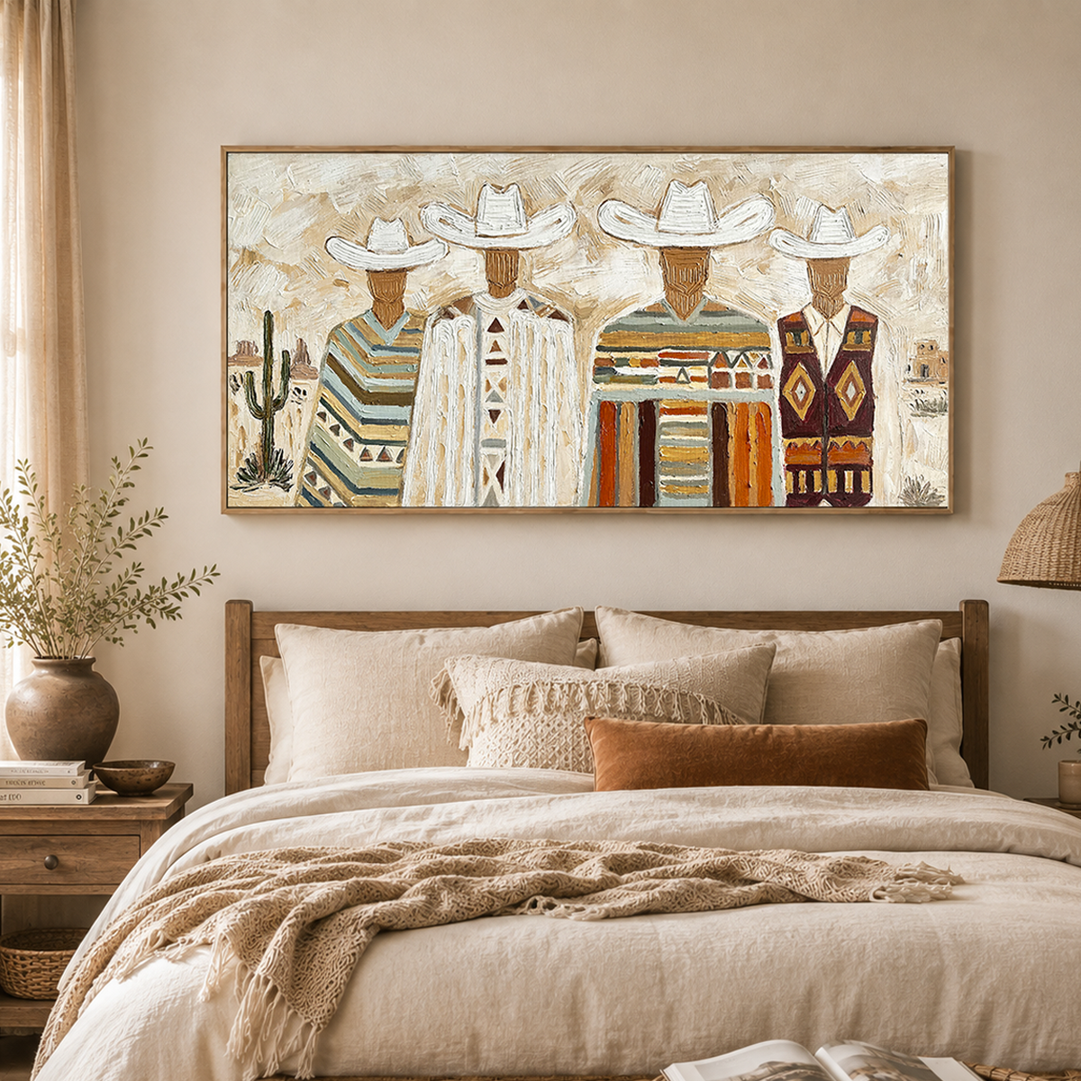 “Desert Kinship” – Southwestern Cowboy Impasto Oil Painting