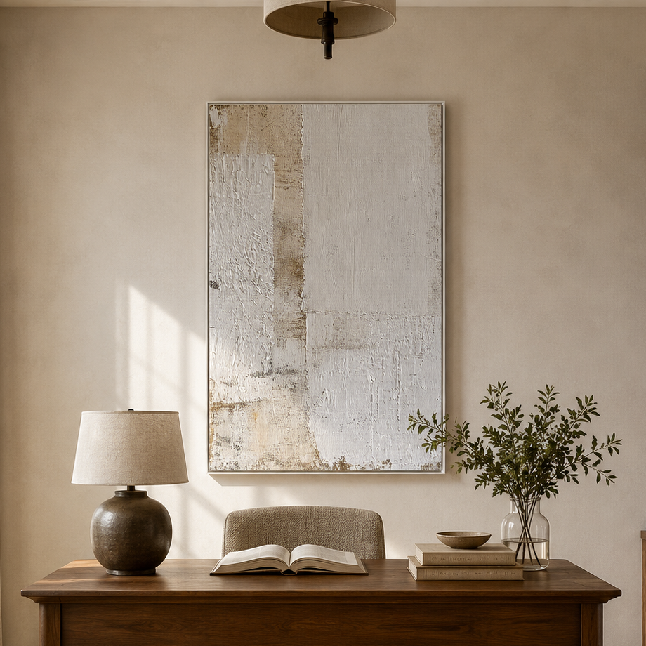 "Aged Plaster" – Wabi Sabi Earth Tone Textured Abstract Painting