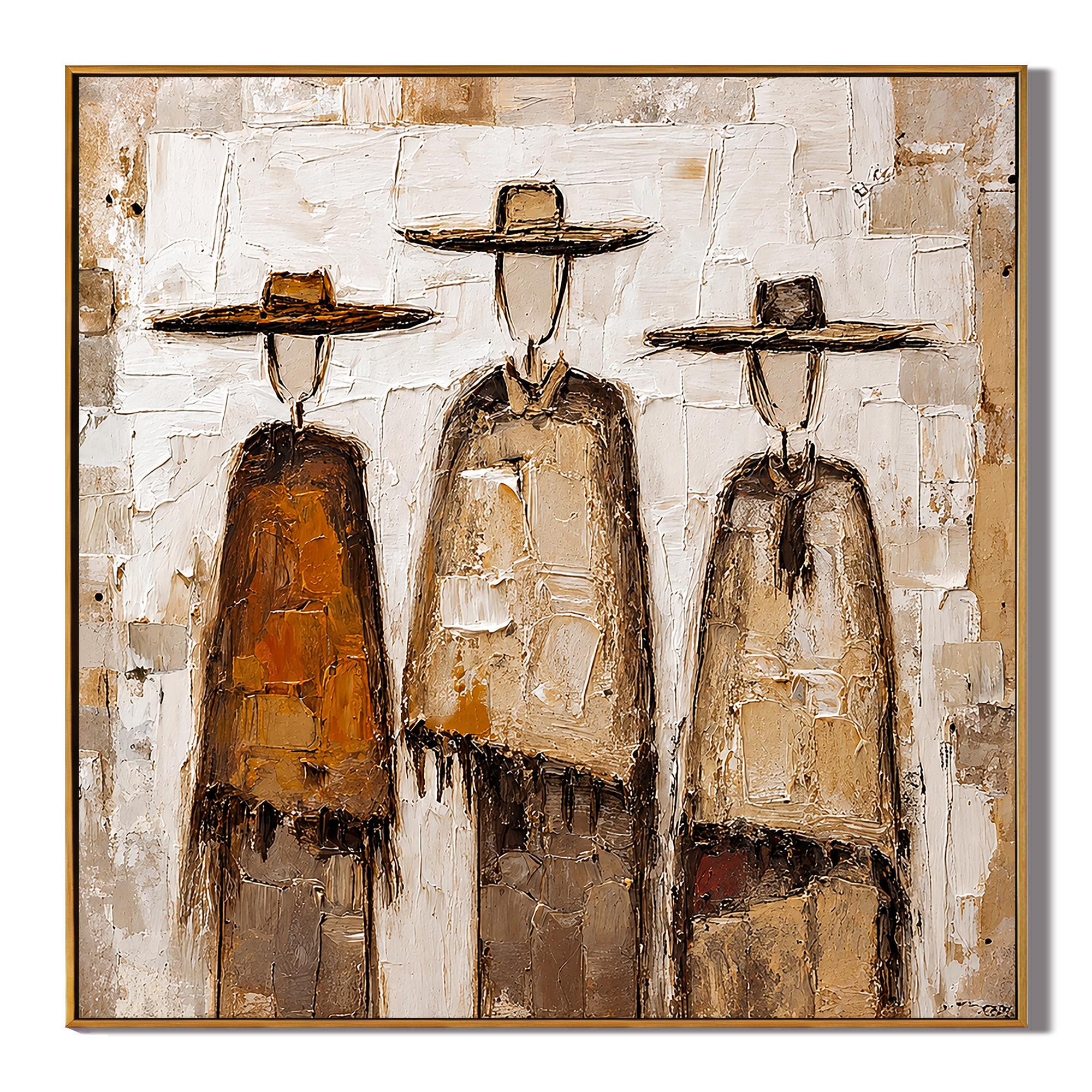 "Desert Brotherhood" – Western Cowboy Textured Oil Painting