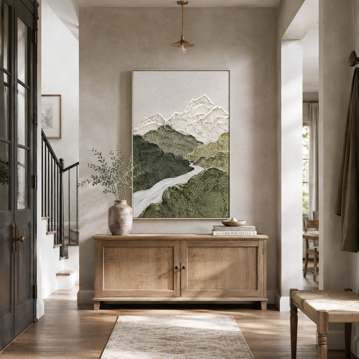 "Valley of Stillness" – Wabi Sabi Mountain Landscape Textured Wall Art