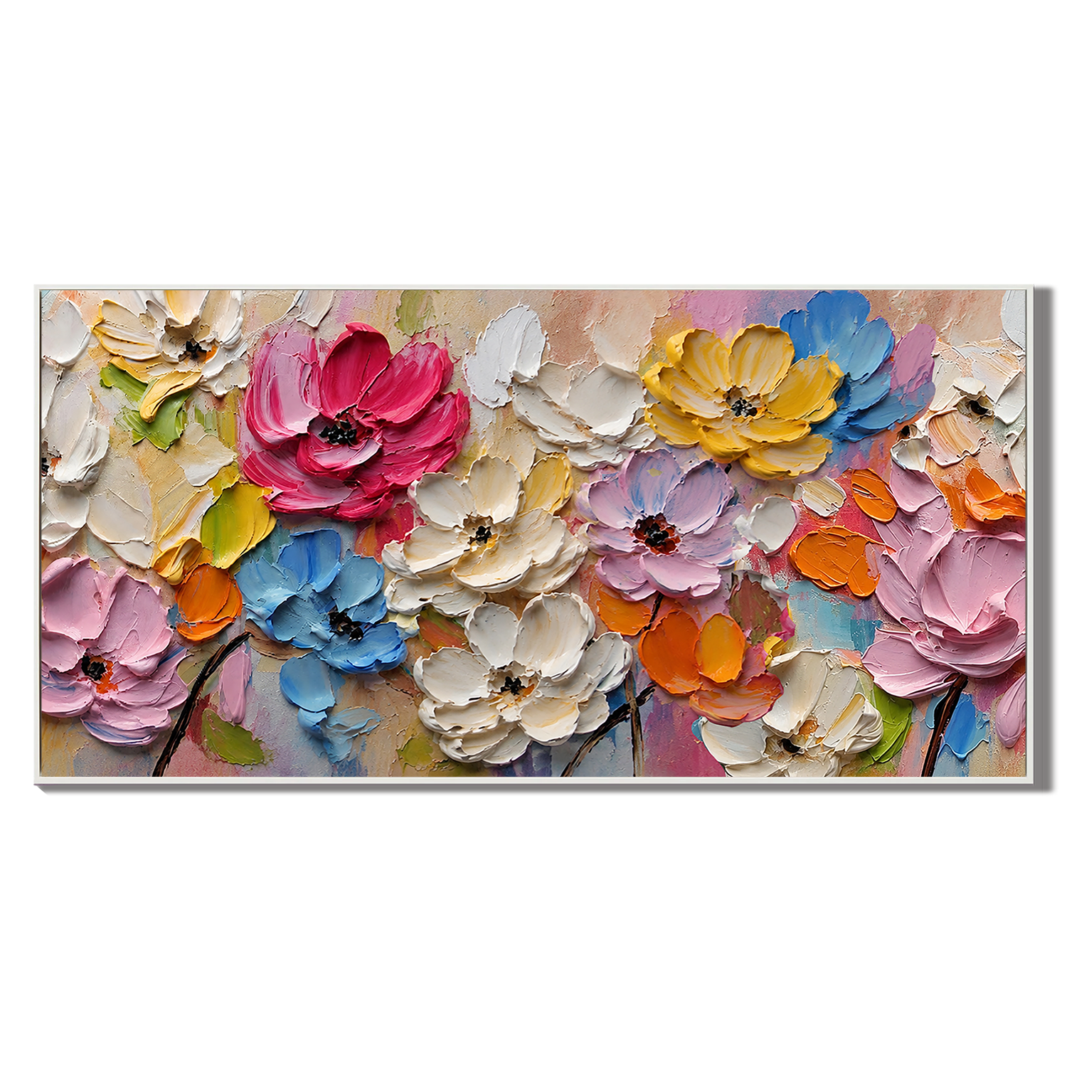 “Garden Jubilee” – Colorful Textured Floral Oil Painting