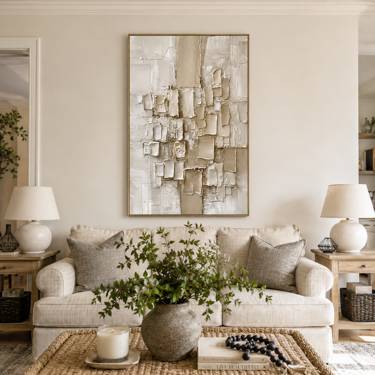 "Quiet Architecture" – Wabi Sabi Neutral Textured Abstract Painting