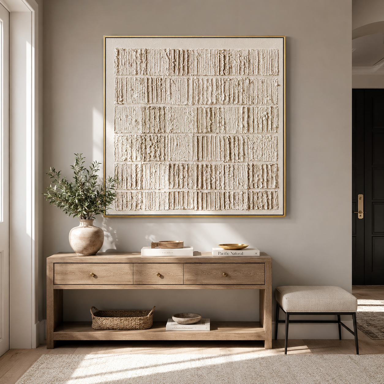 "Textured Archives" – Wabi Sabi White Relief Abstract Painting