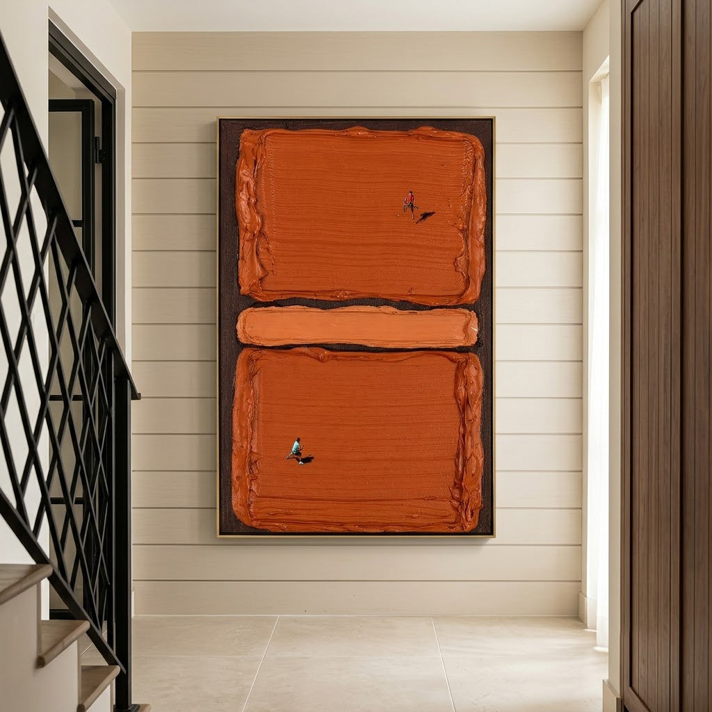 "Clay Court Solitude" – Textured Tennis Court Abstract Painting