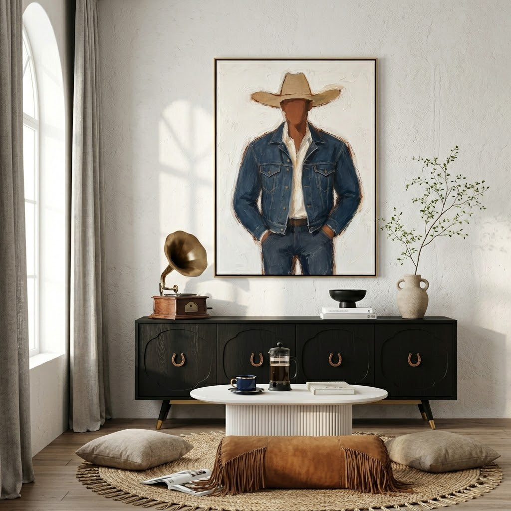 “Silent Outlaw” – Modern Western Cowboy Portrait Oil Painting
