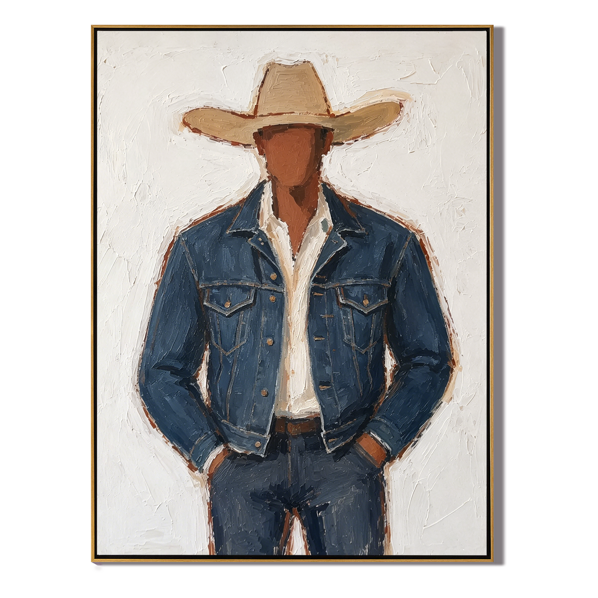 “Silent Outlaw” – Modern Western Cowboy Portrait Oil Painting