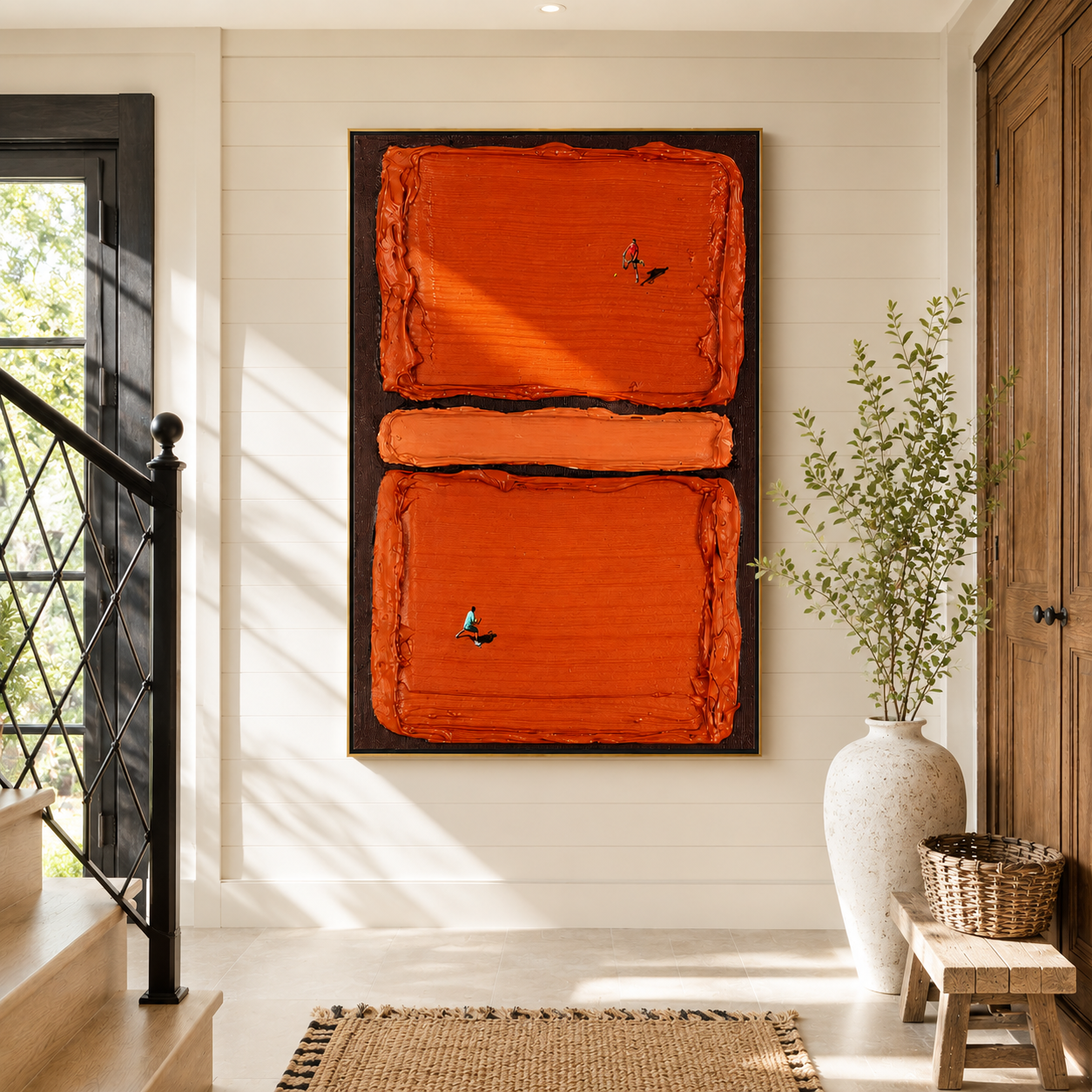 "Clay Court Solitude" – Textured Tennis Court Abstract Painting