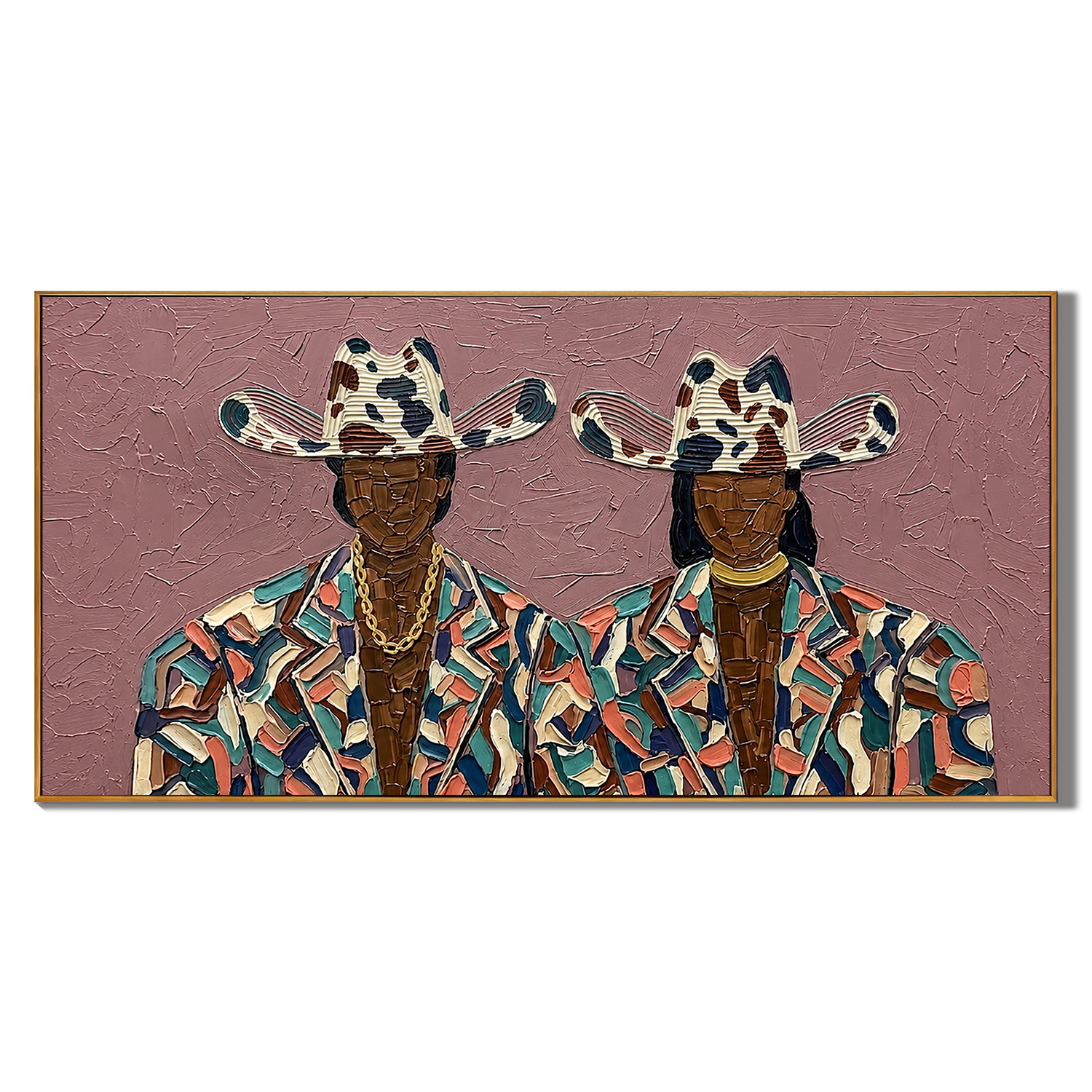“Rodeo Icons” – Colorful Western Cowboy Impasto Oil Painting