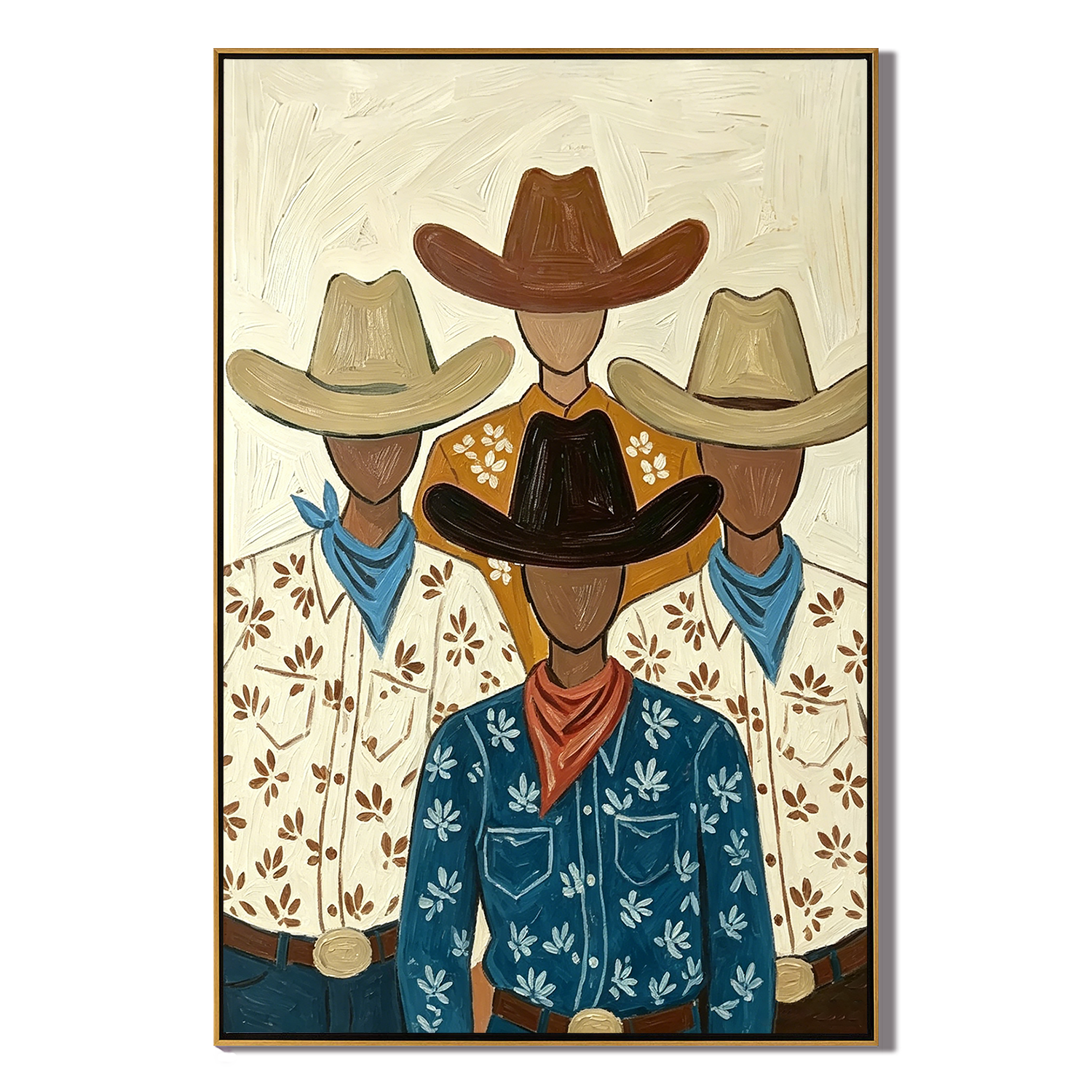 “Brotherhood of the West” – Vintage Cowboy Portrait Oil Painting