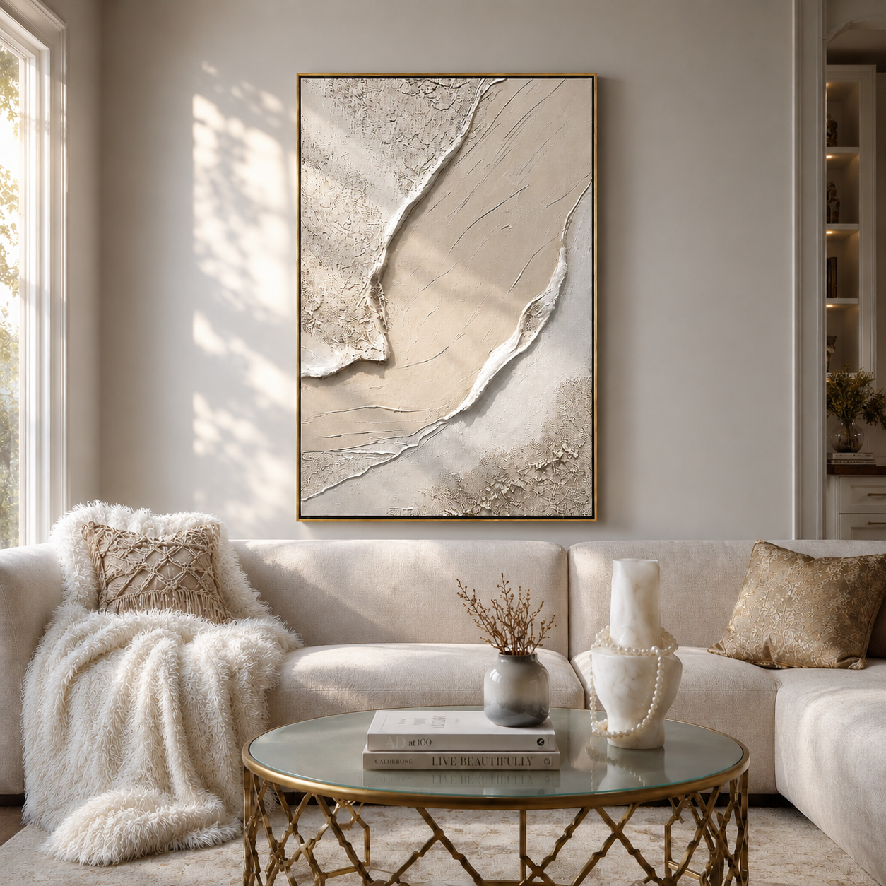 "Stonewashed Drift" – Wabi Sabi Neutral Textured Abstract Painting