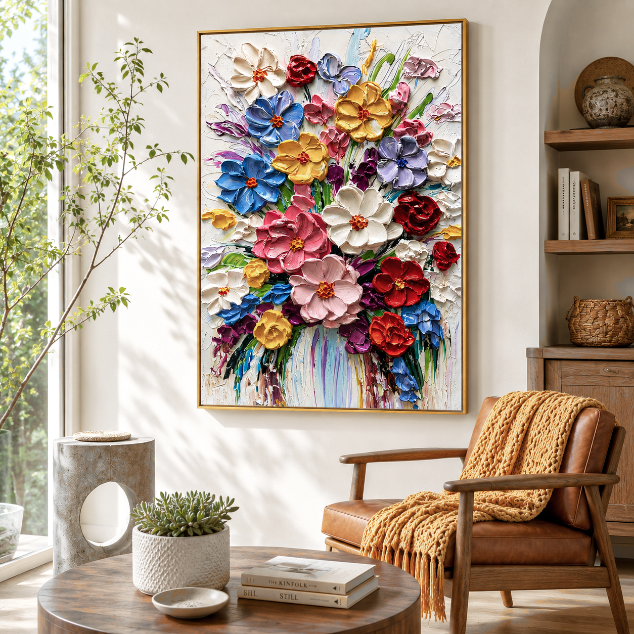 "Garden Sonata" – Colorful Impasto Floral Oil Painting