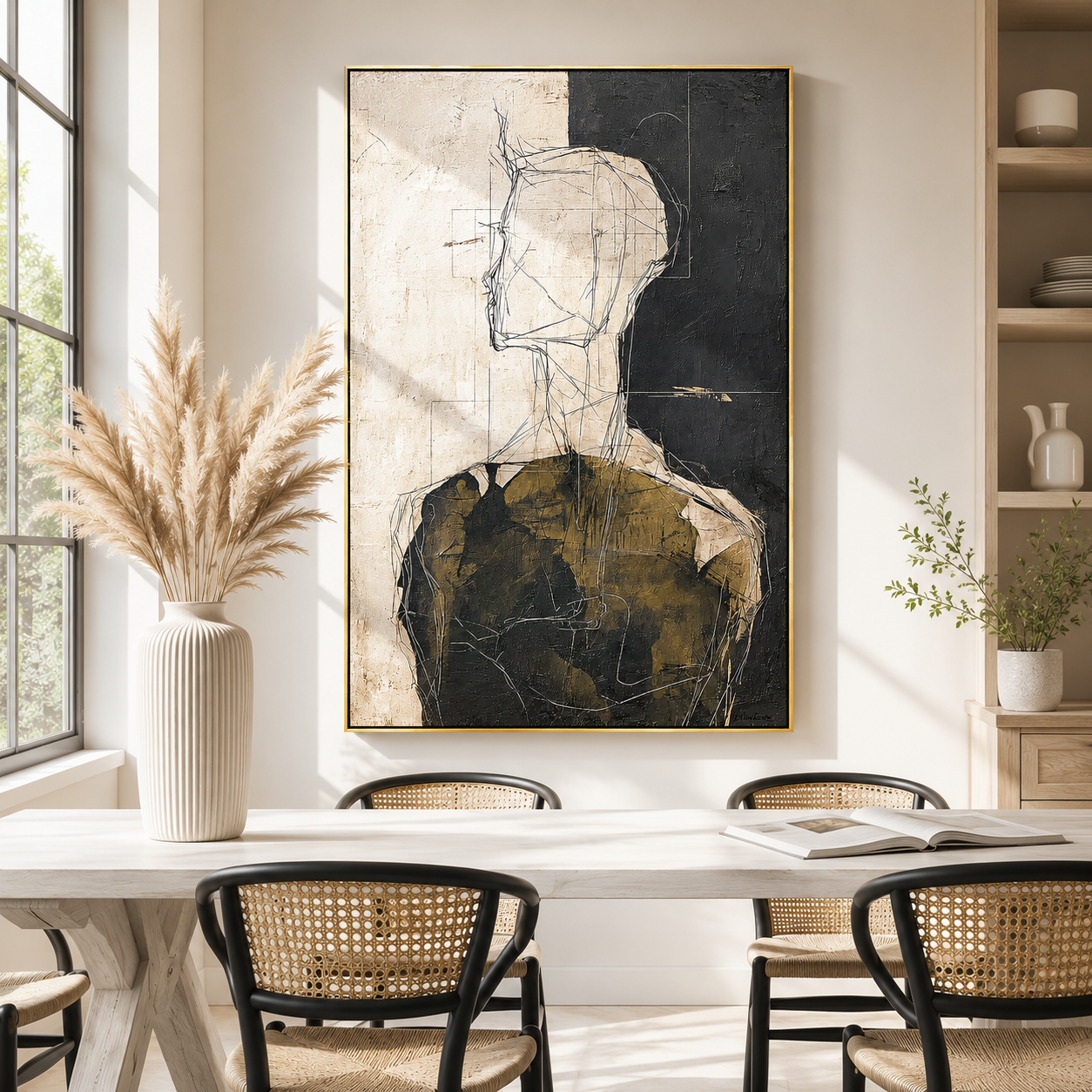 "Silent Witness" – Abstract Figure Portrait Textured Painting
