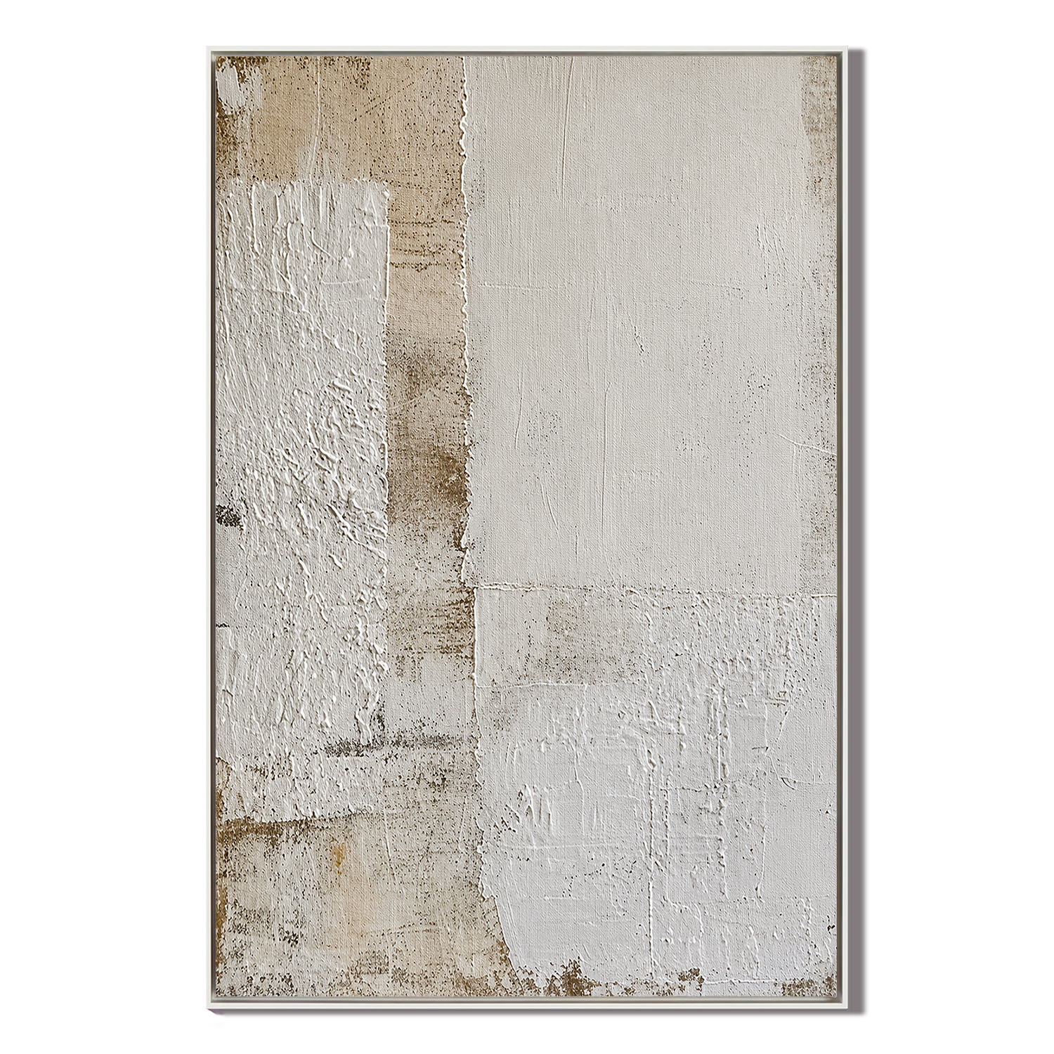 "Aged Plaster" – Wabi Sabi Earth Tone Textured Abstract Painting