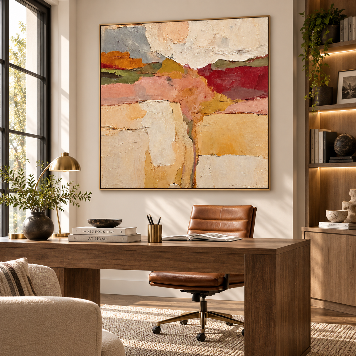 "Earthy Charm” –  Desert Canyon Abstract Acrylic Painting