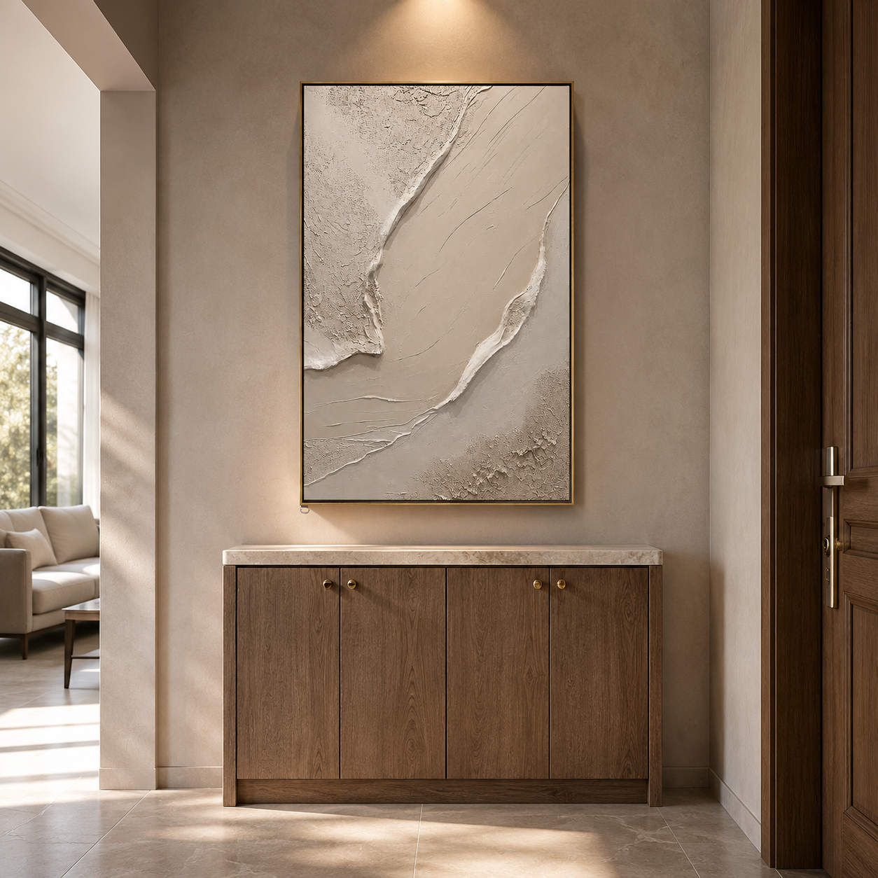 "Stonewashed Drift" – Wabi Sabi Neutral Textured Abstract Painting