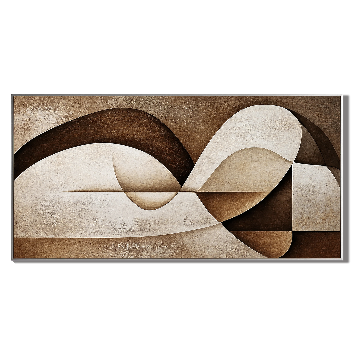 "Earth's Silhouette" - A Modern Abstract Painting in Wabi-Sabi Brown Tones