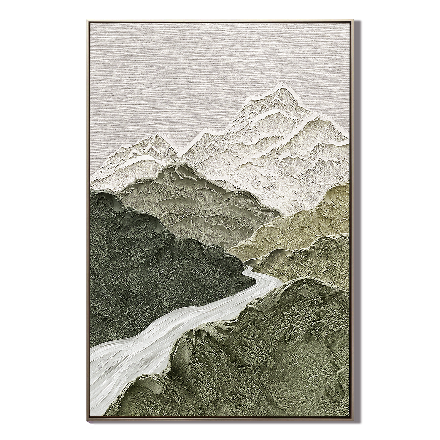 "Valley of Stillness" – Wabi Sabi Mountain Landscape Textured Wall Art
