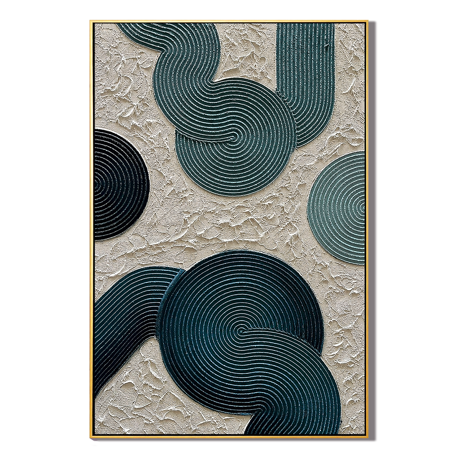 "Emerald Rhythm" – Modern Geometric Textured Abstract Painting
