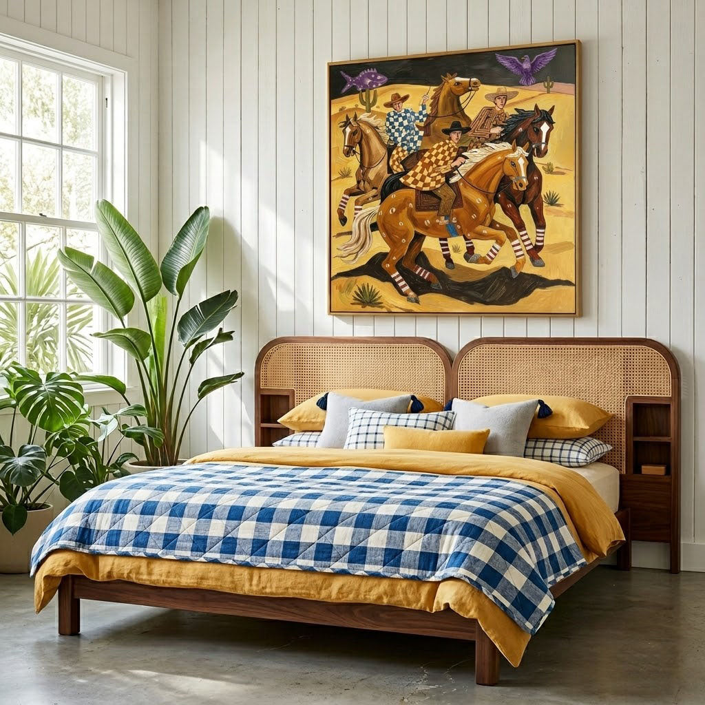 “Desert Riders” – American Western Folk Art Oil Painting