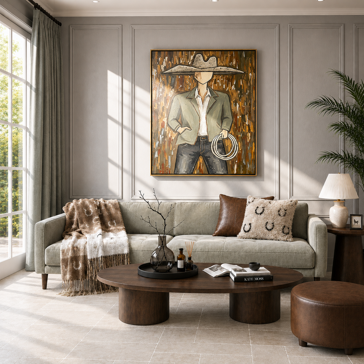 “Ranch Silence” – Modern Western Cowboy Portrait Oil Painting