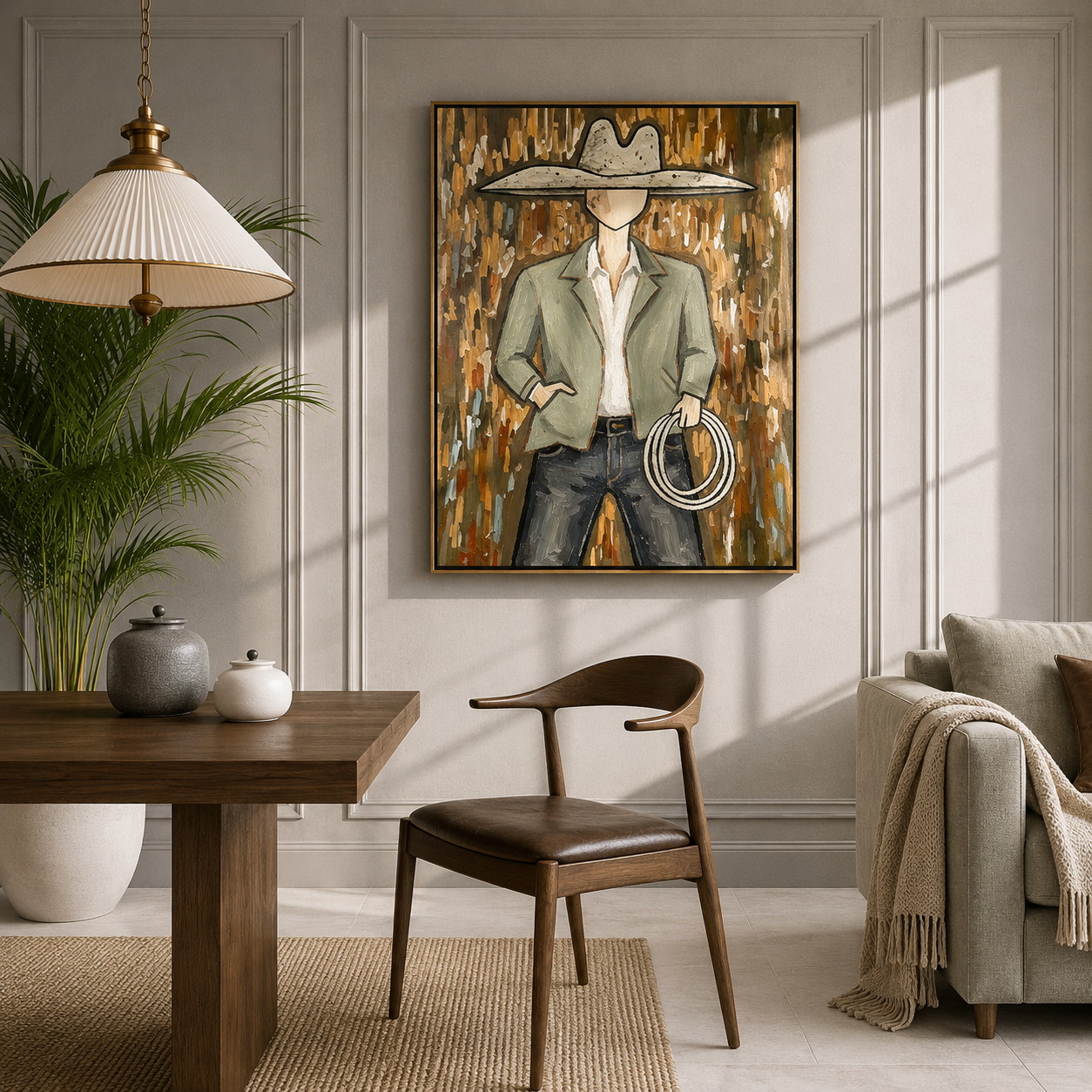 “Ranch Silence” – Modern Western Cowboy Portrait Oil Painting