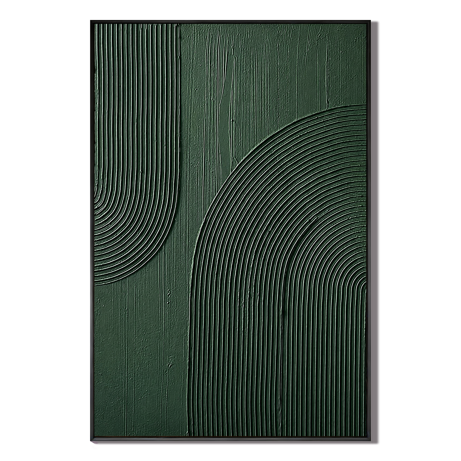 "Verdant Arc" – Green Wabi Sabi Abstract Textured Wall Art