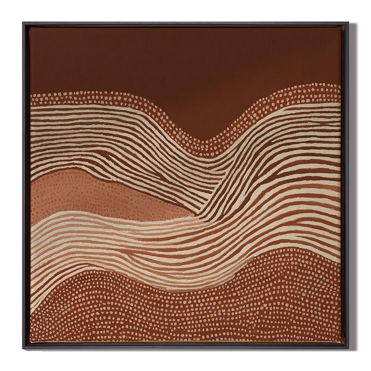"Whispering Dunes" – Wabi-Sabi Terracotta Organic Line Art Acrylic Painting
